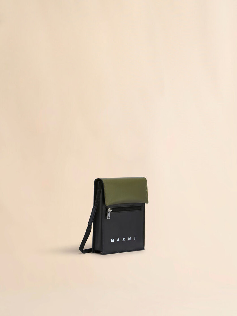 DEEP GREEN AND BLACK TRIBECA SHOULDER BAG 6