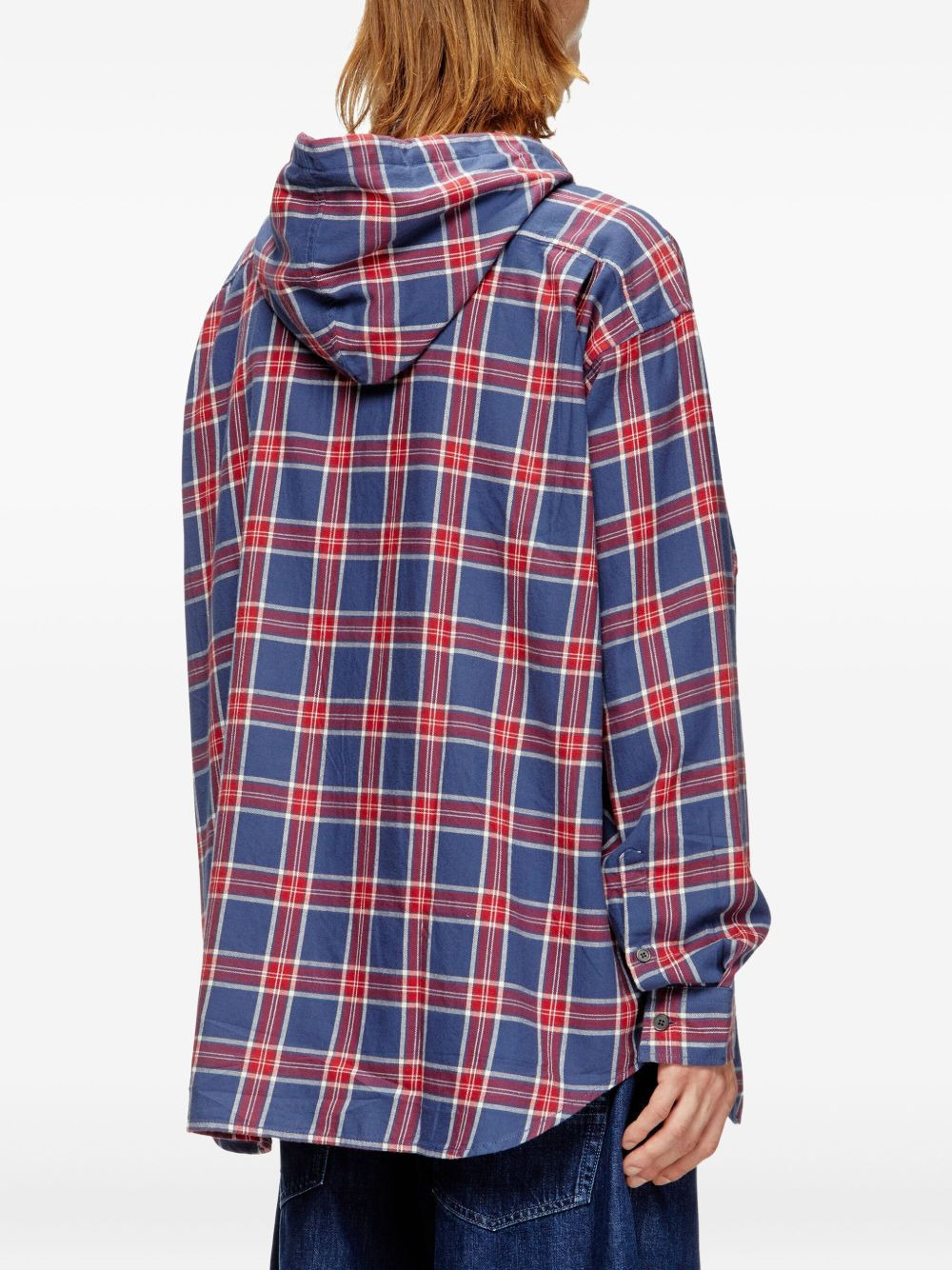 checked hooded jacket - 4