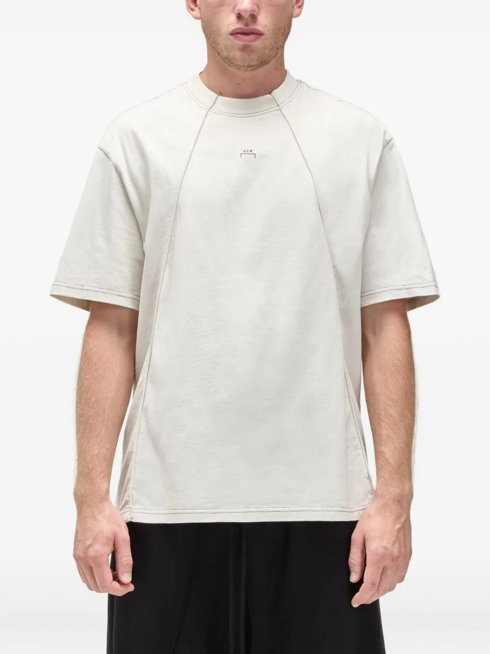 panelled short-sleeve T-shirt - 1