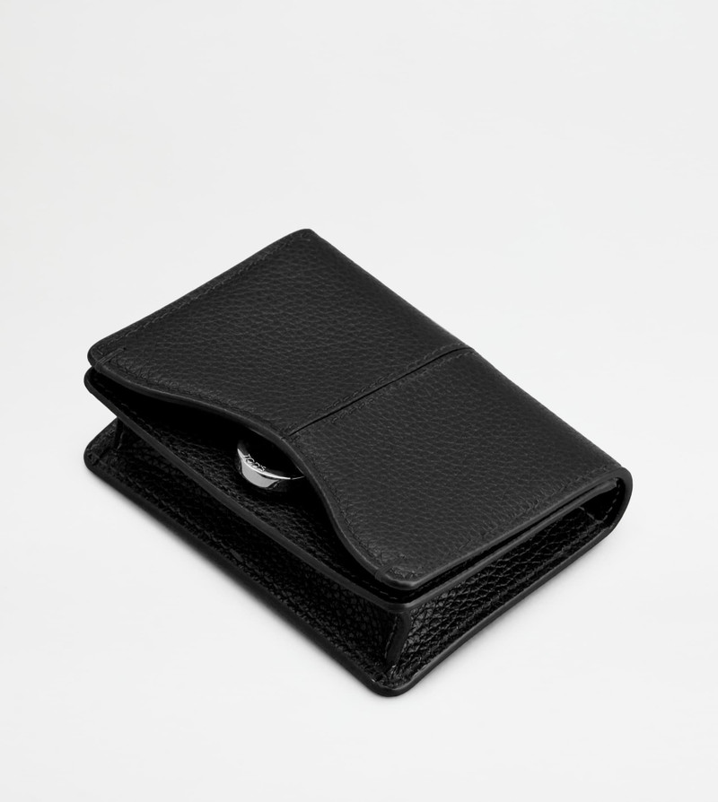 BUSINESS CARD HOLDER IN LEATHER - BLACK 3
