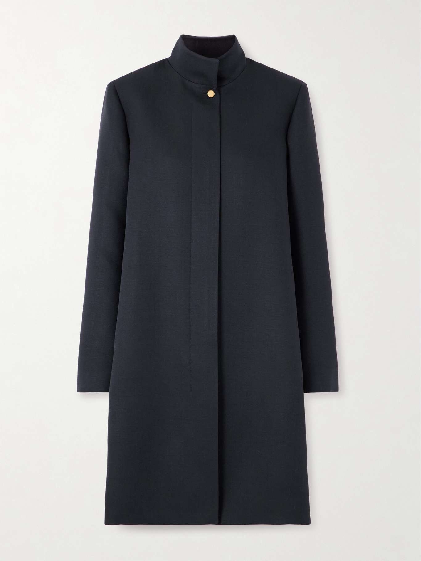 Danny wool and silk-blend coat Navy - 1