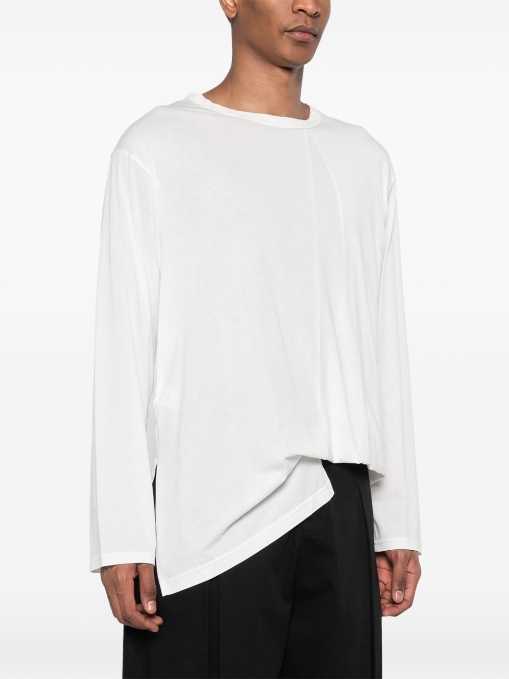 asymmetric cotton T-shirt - 3