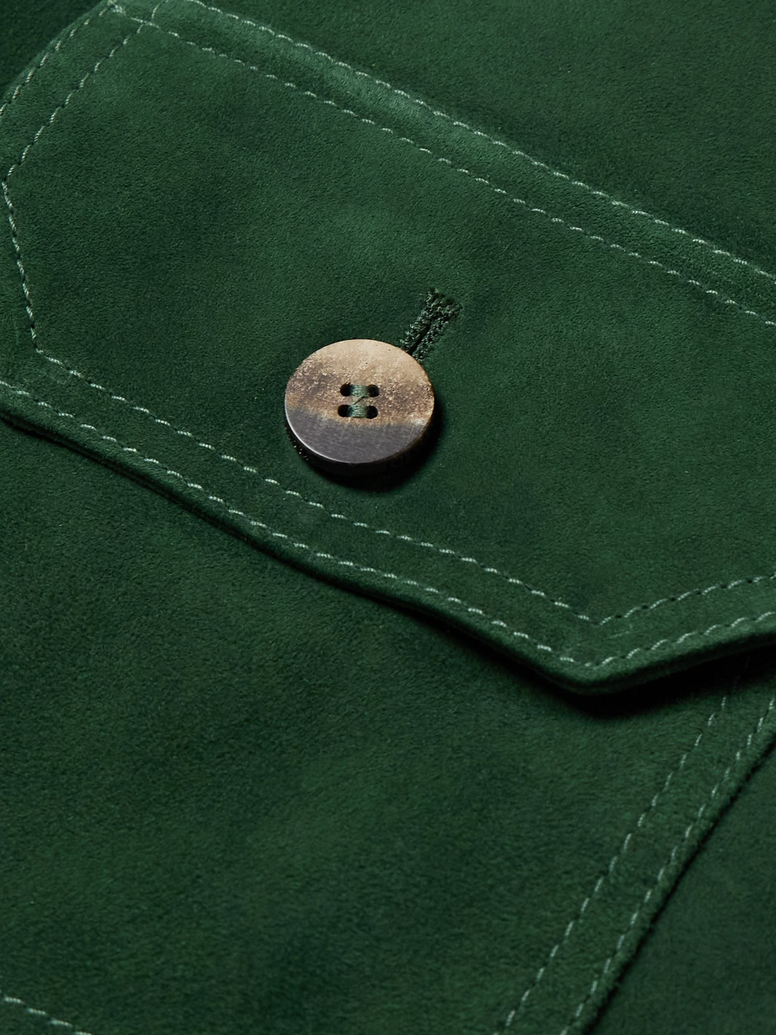 Ravi Suede Overshirt Green - 5