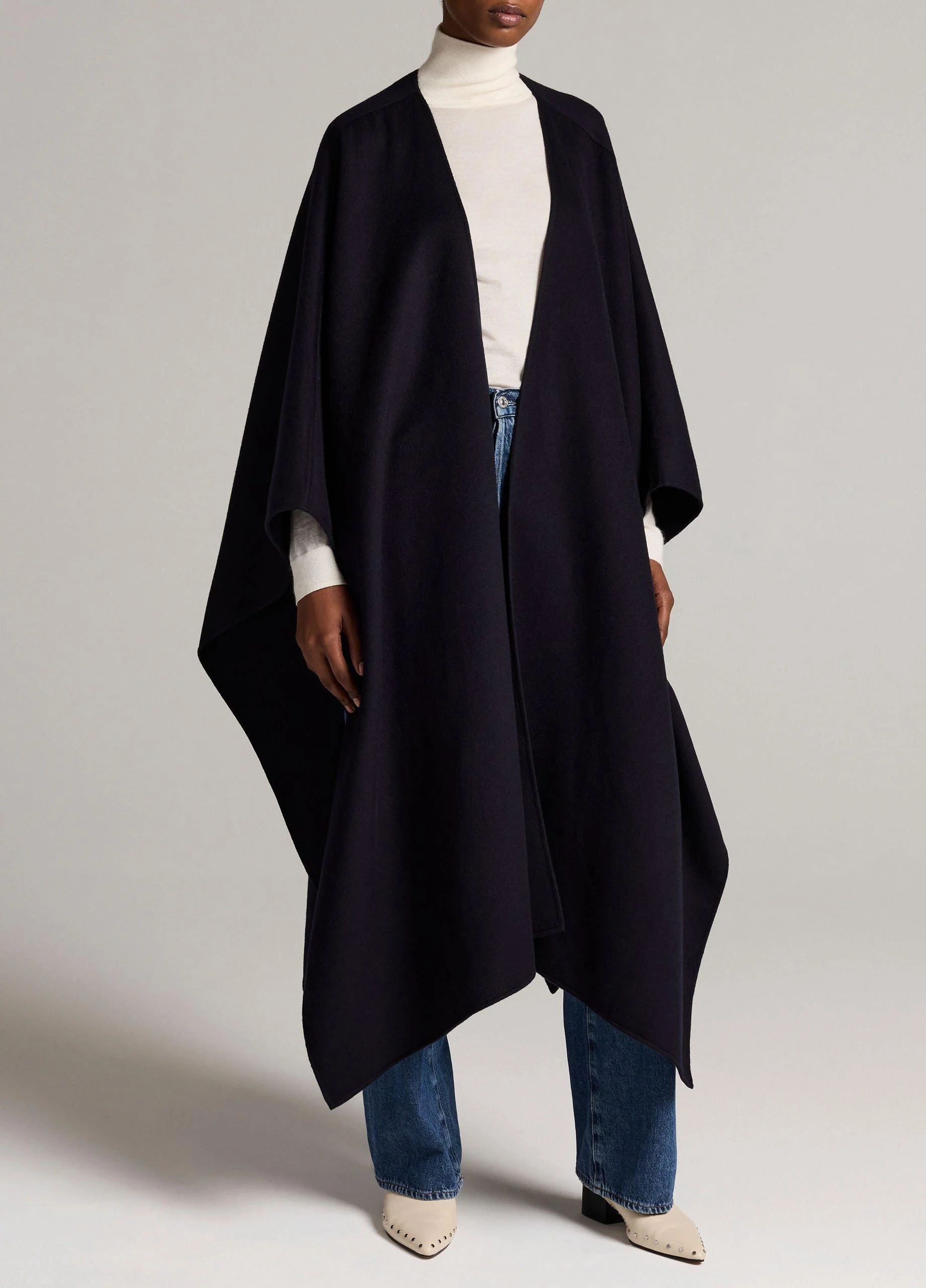 Double-Face Wool-Cashmere Cape - 1