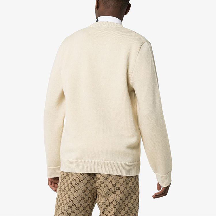 Gucci GG V-neck Wool Sweater 'Beige' 577089-XKAUO-9166 - 4