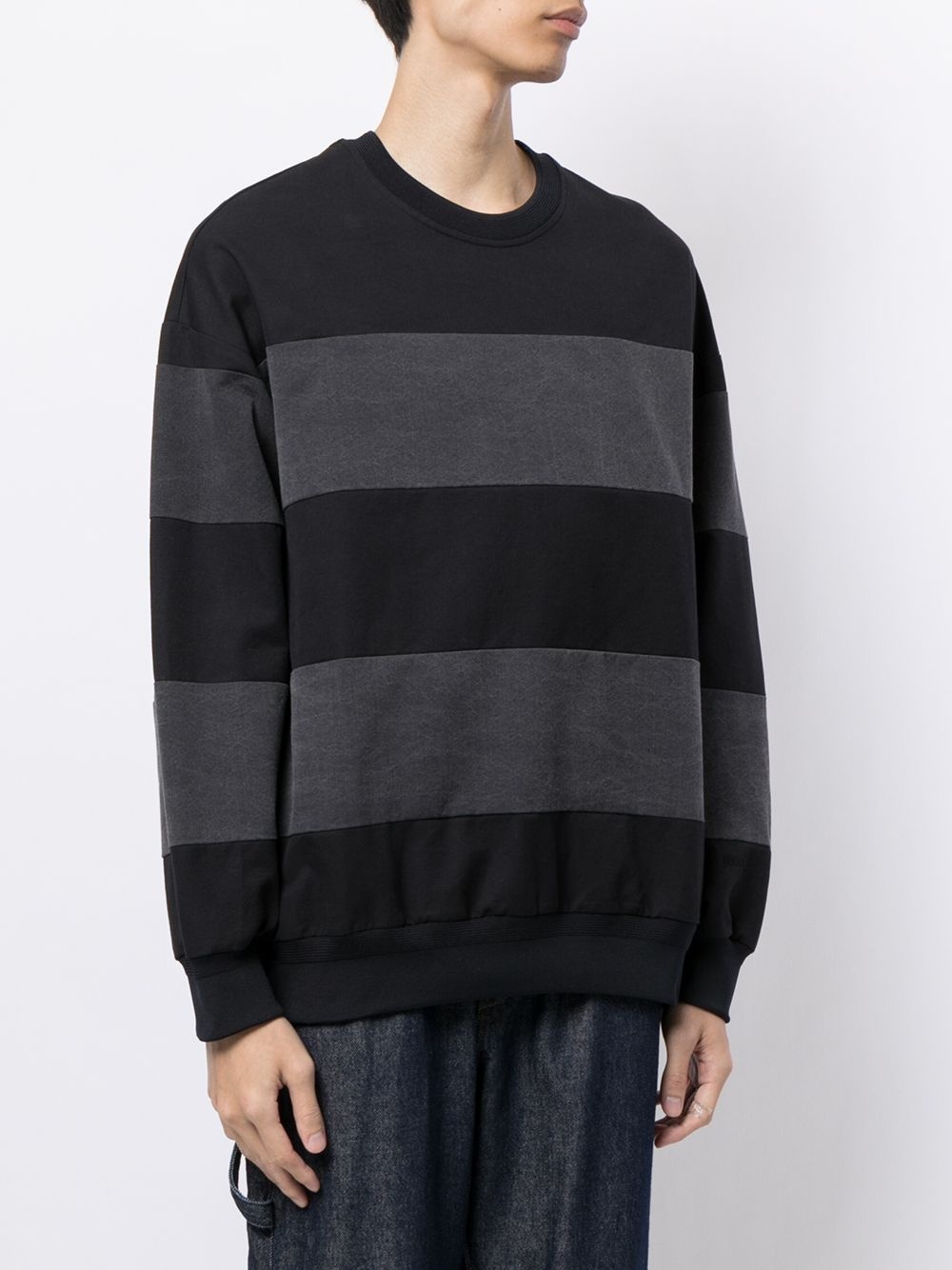 striped rib-trimmed cotton sweatshirt - 3