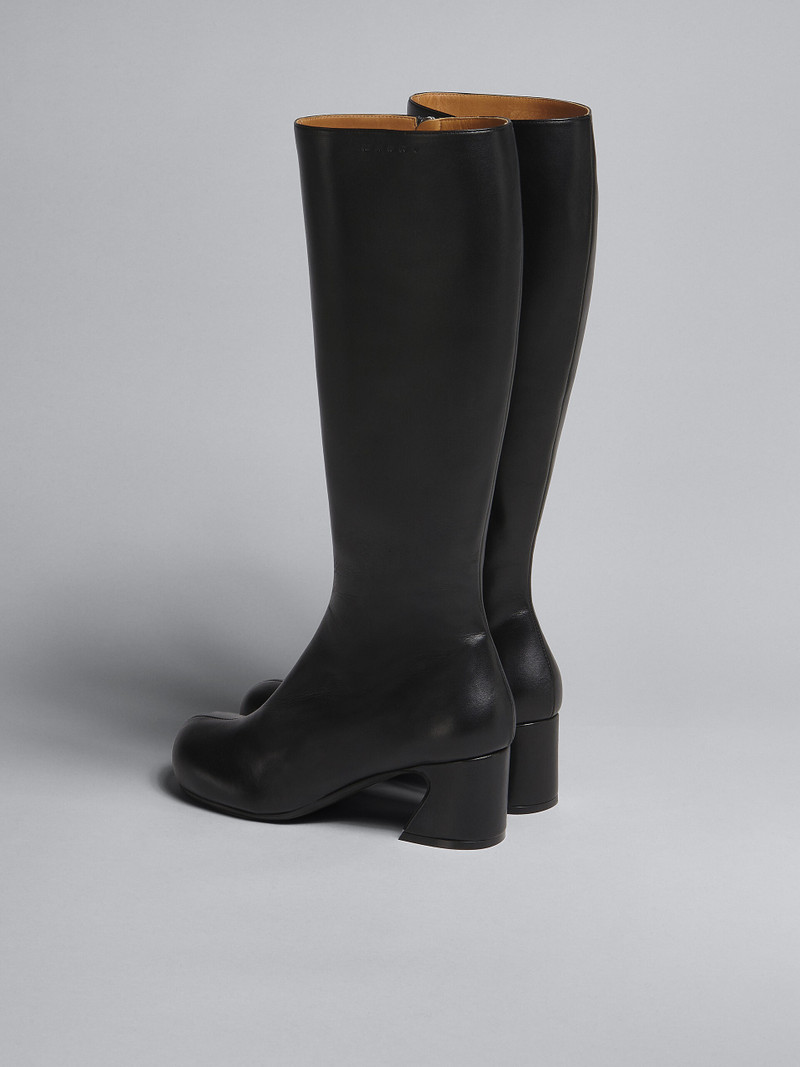 Marni BLACK LEATHER BOOT outlook