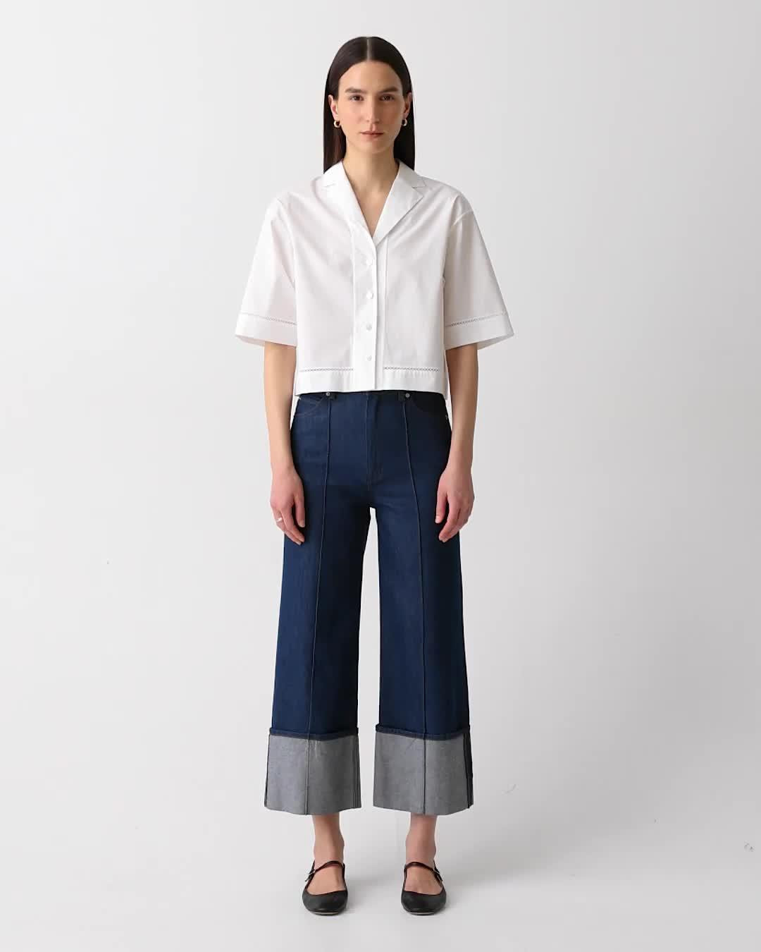 Cuffed Pant in Relaxed Denim - 6