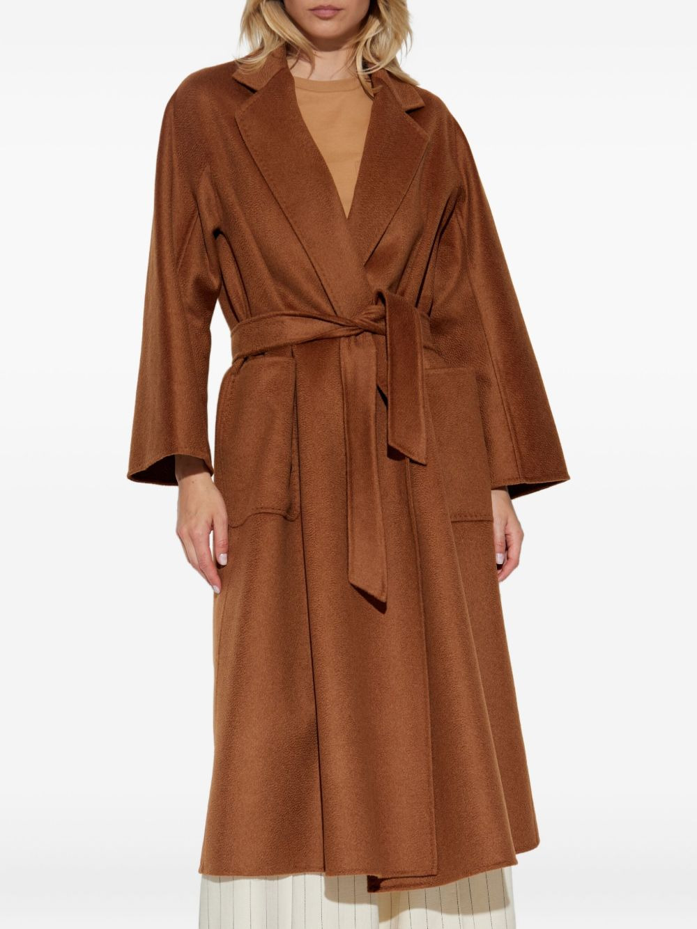 belted wide-sleeve coat - 3