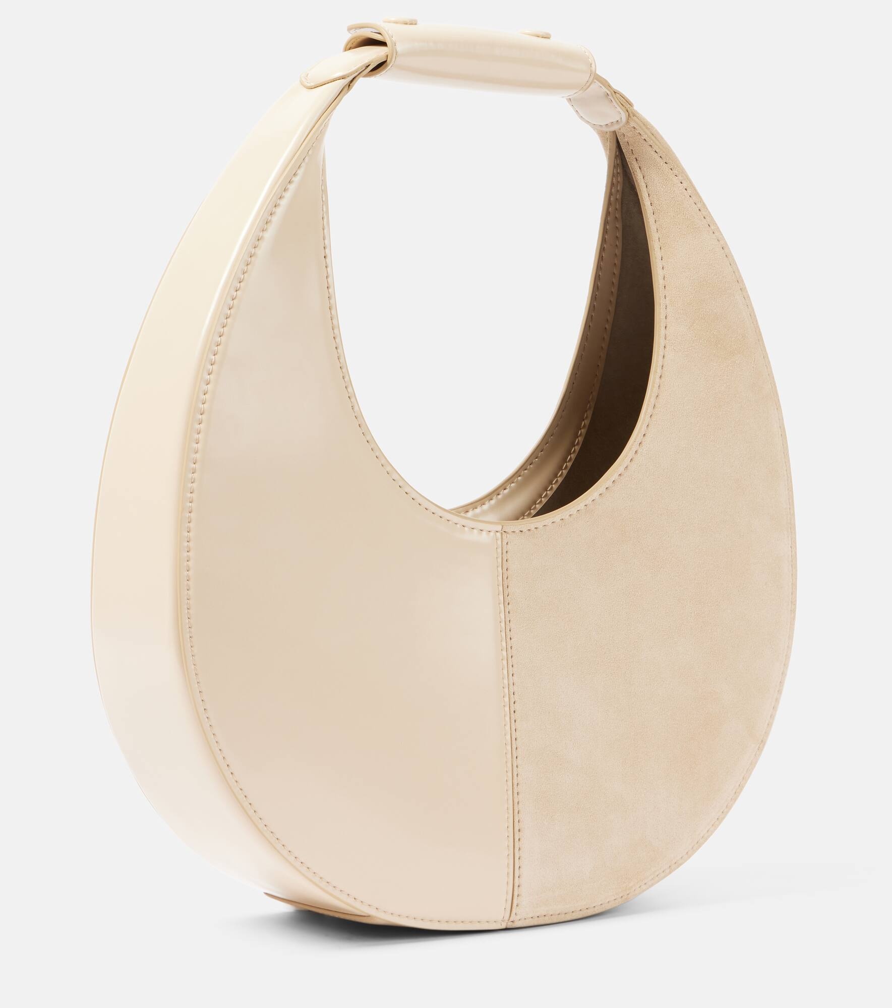 Moon Split leather and suede tote bag - 4