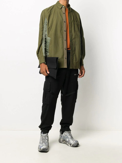 sacai contrast panel shirt outlook