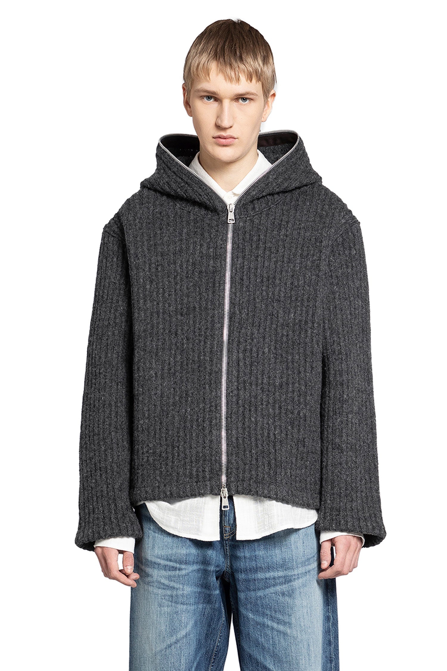 Mega-Rib-Wool-Zip-Up-Hoodie - 1