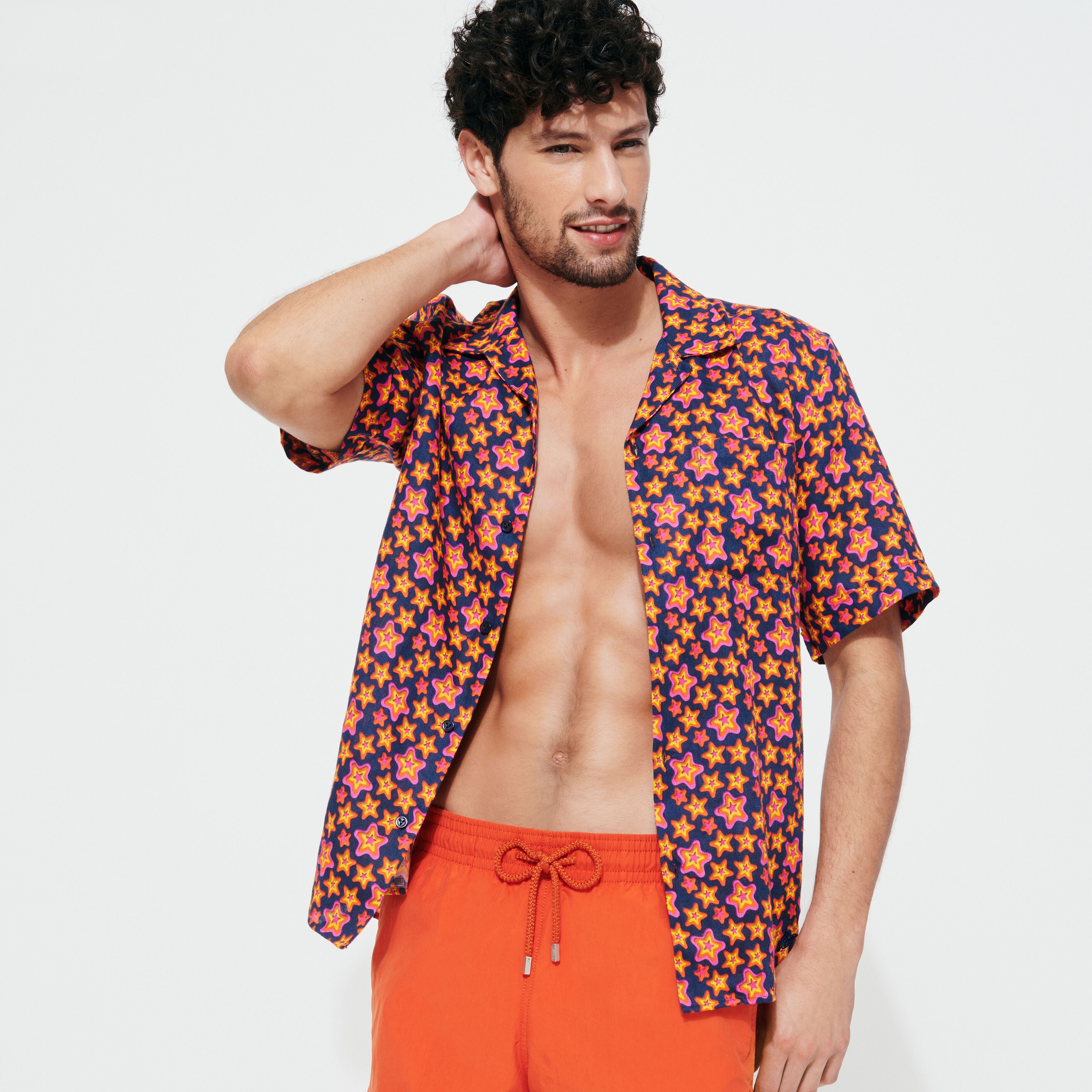Men Bowling Linen Shirt Stars Gift - 7