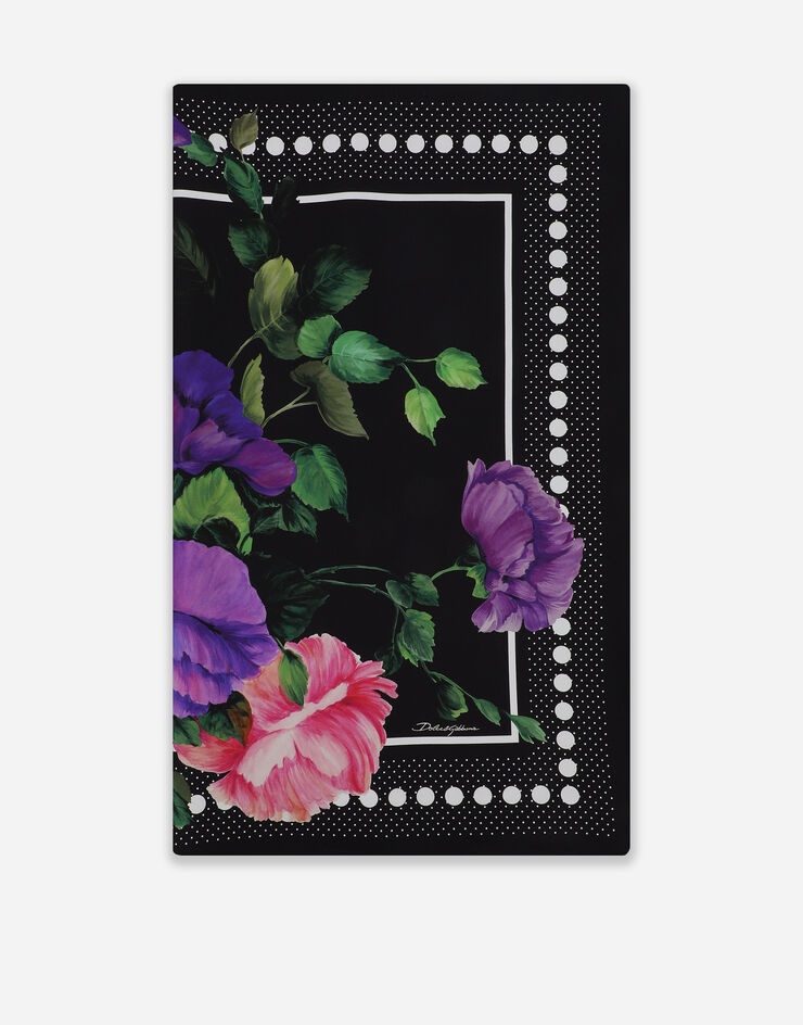 Rose-print charmeuse hijab - 4