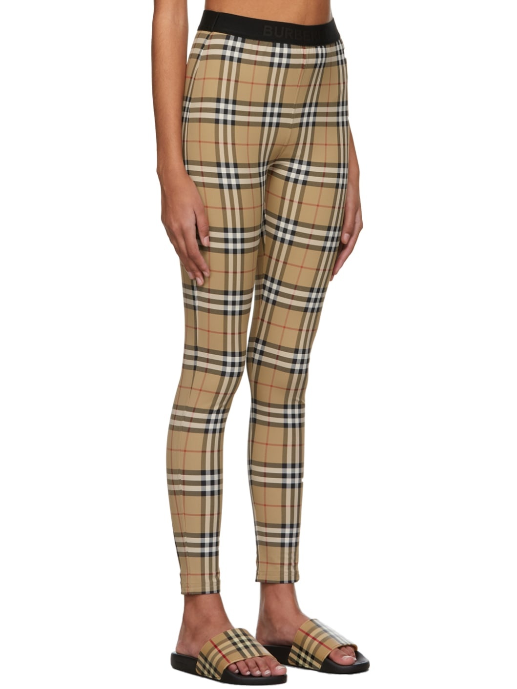 Beige Vintage Check Belvoir Leggings - 2