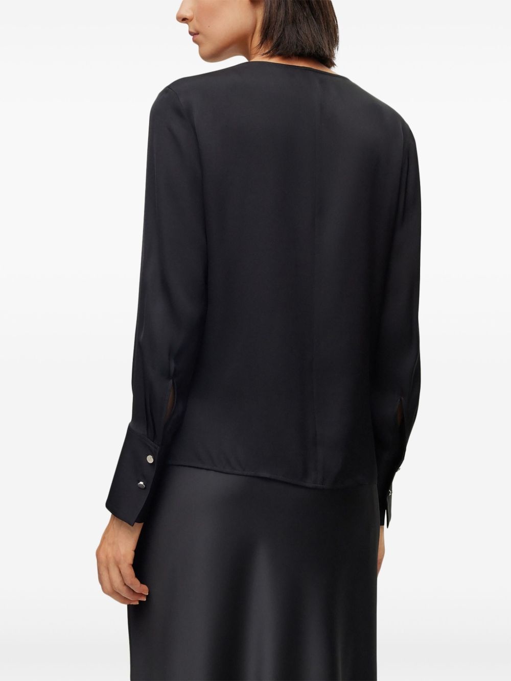 twist-detailing silk blouse - 4