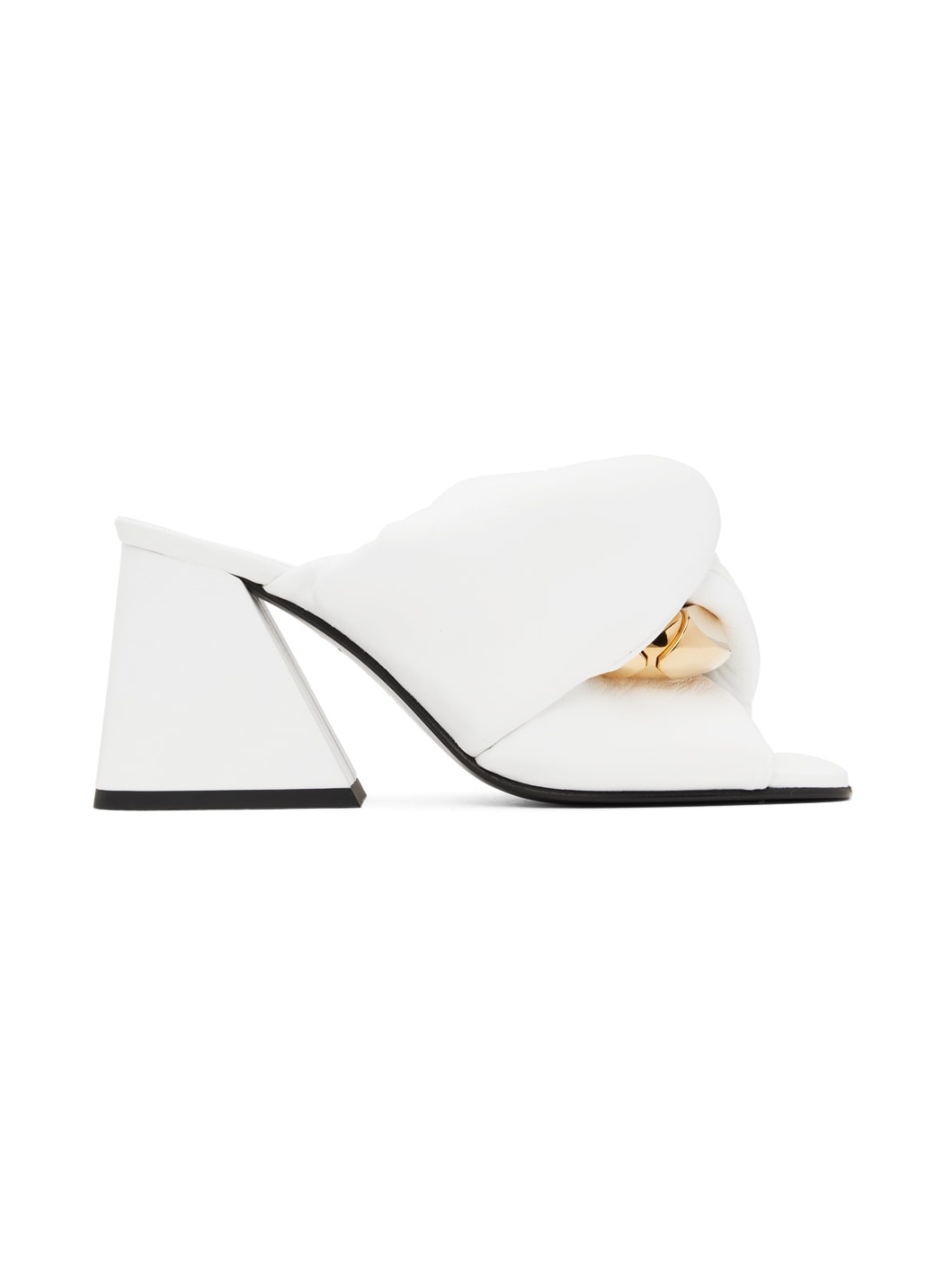 White Chain Twist Mules - 1