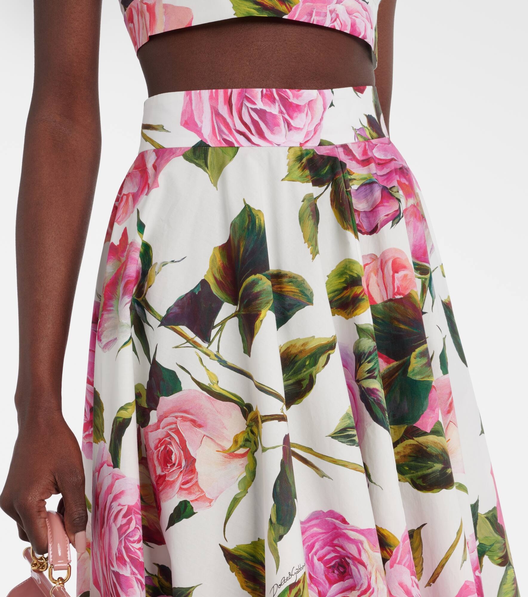 Floral cotton midi skirt - 4