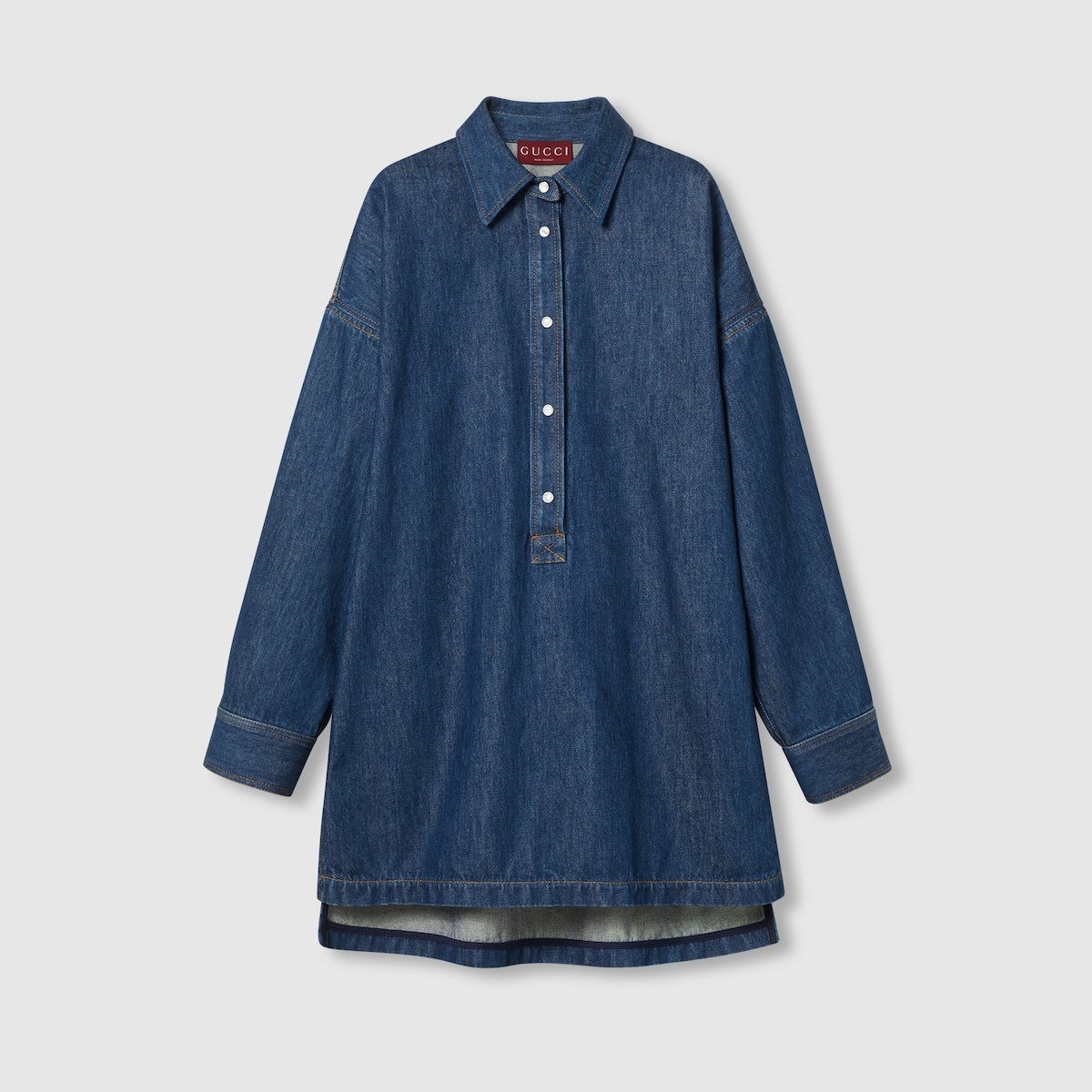 Embroidered denim shirt - 1