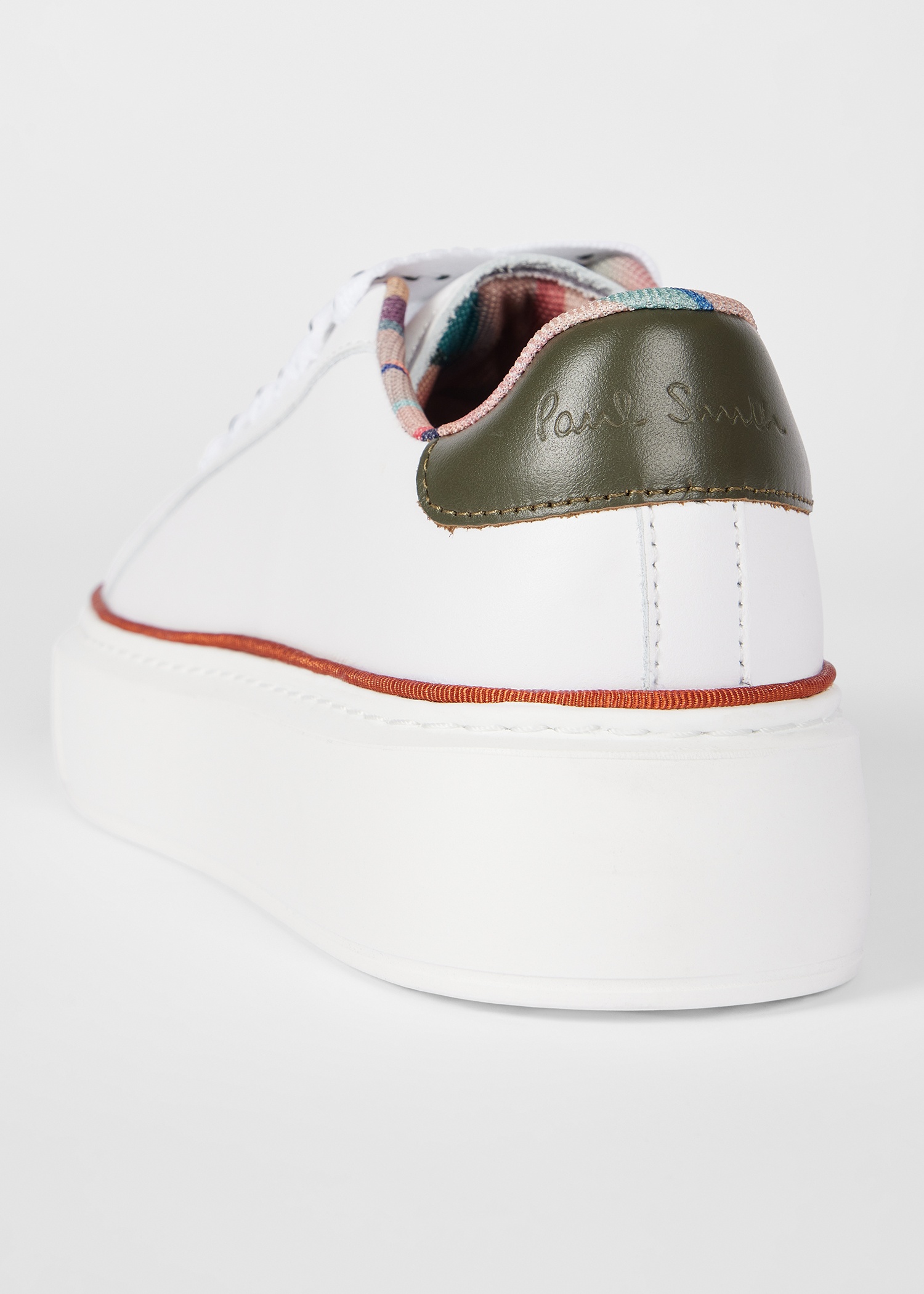 Women's White Leather 'Guppy' Platform Trainers - 3