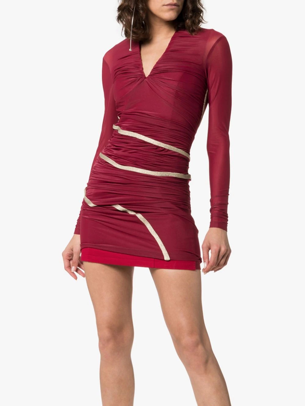 Fitted Draped Maxi Dress - 3