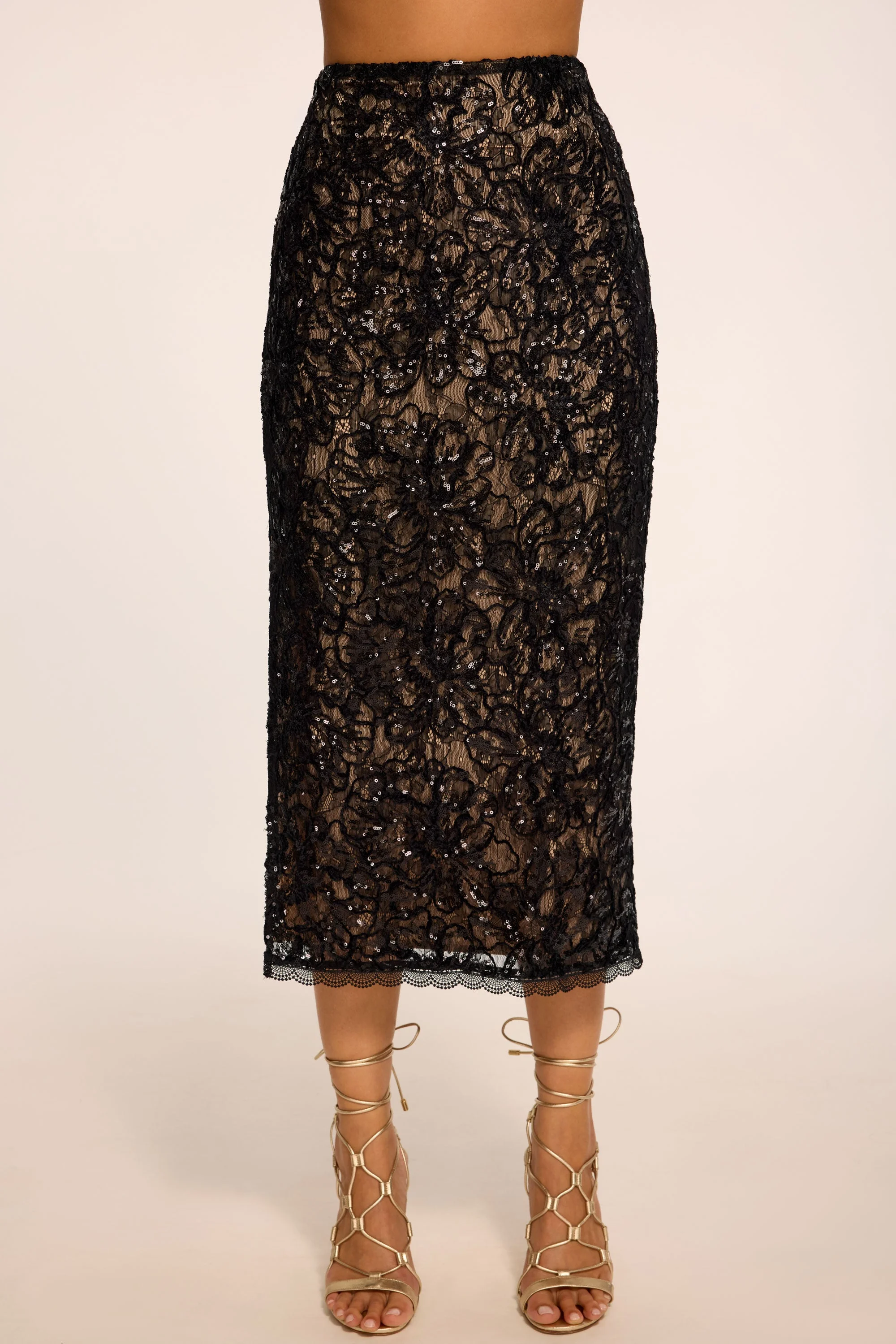 Gabrielle Sequin Midi Skirt - 1