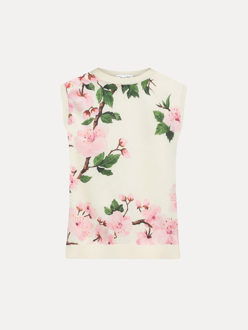 CHERRY BLOSSOM SILK INSET TANK 1