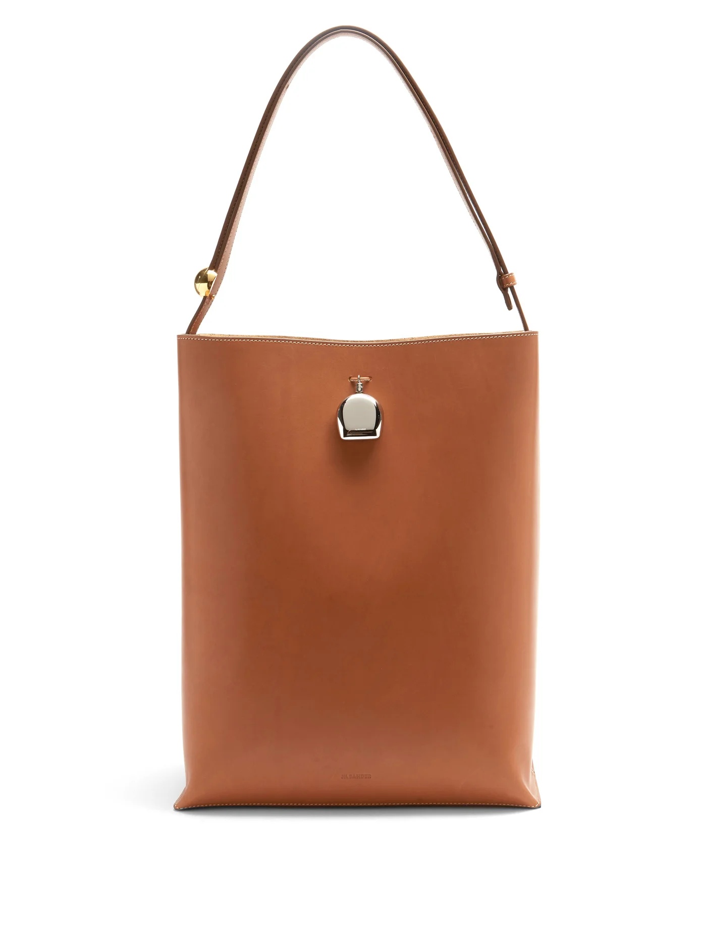 Perfume-charm large leather tote bag - 1