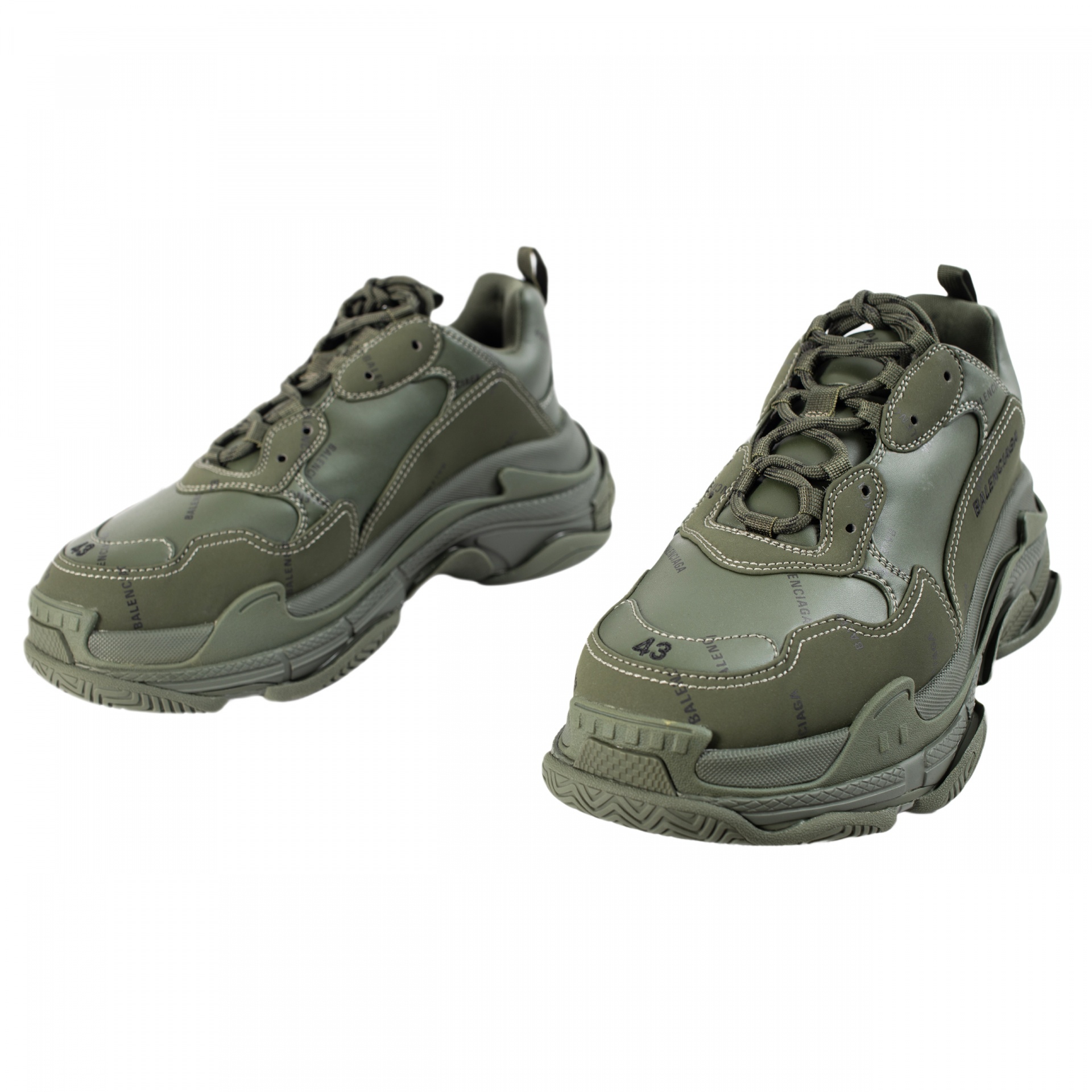 TRIPLE S GREEN SNEAKERS - 1