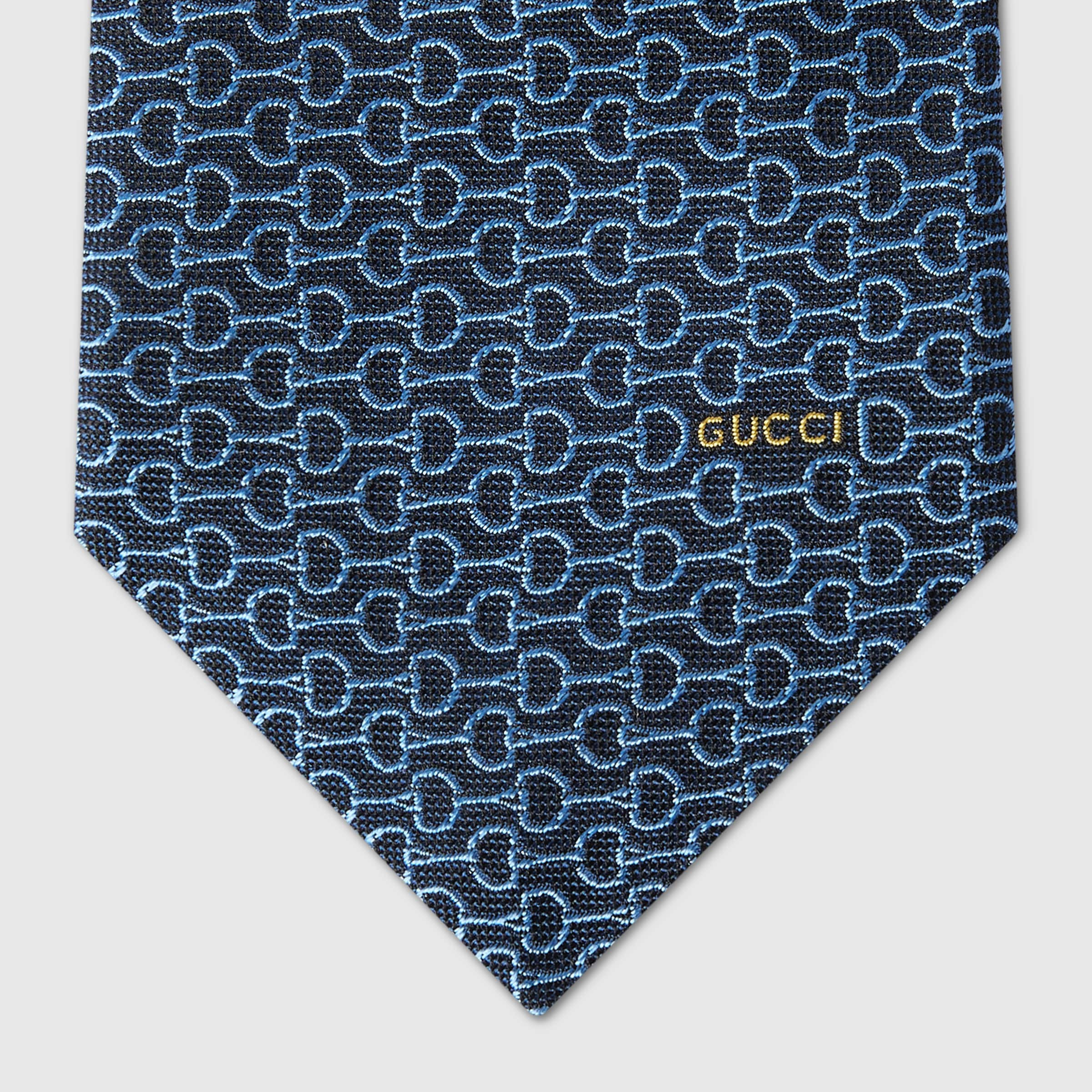 Horsebit silk jacquard tie - 4
