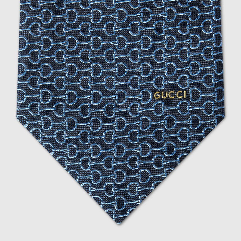 Horsebit silk jacquard tie 4
