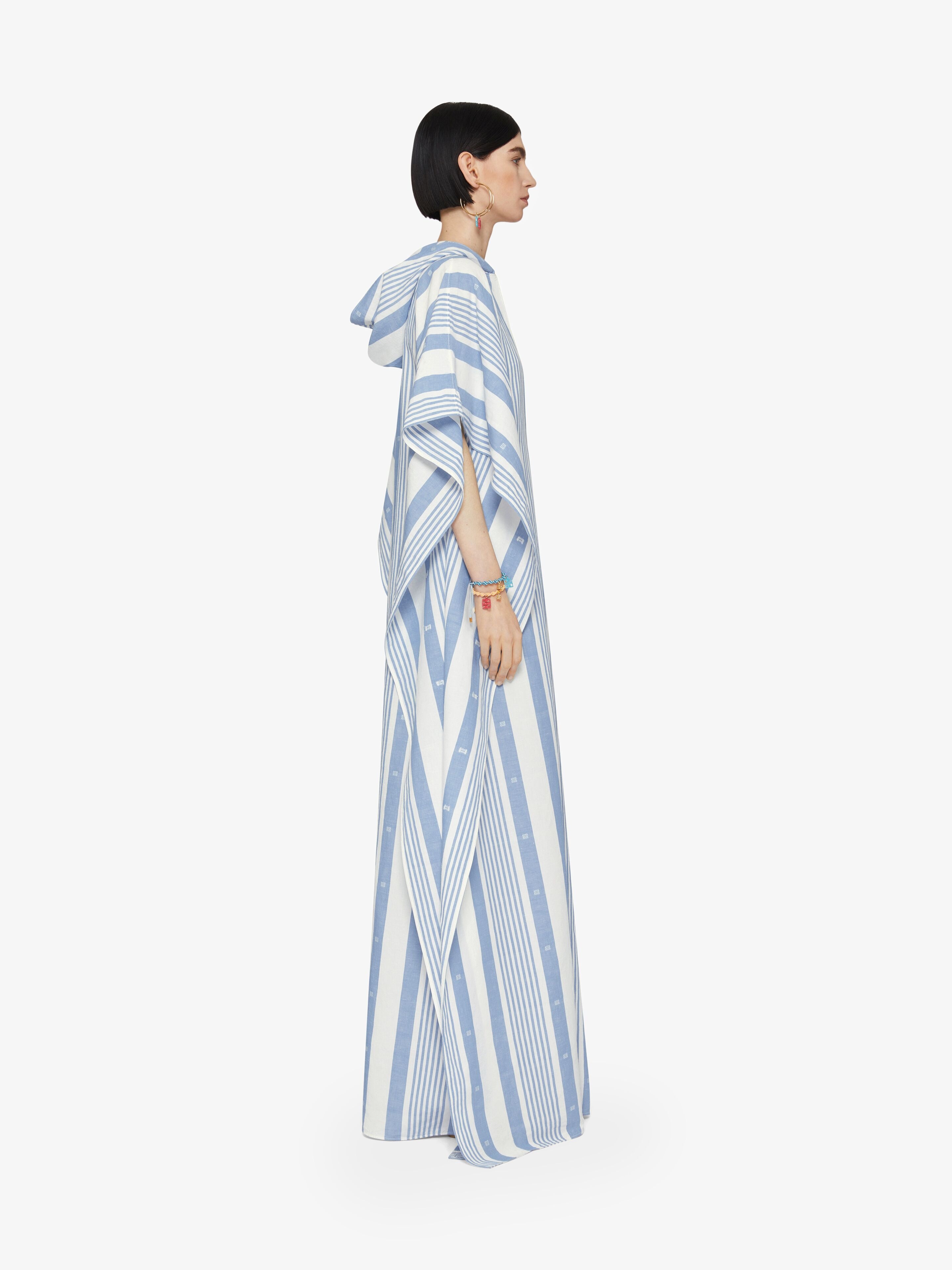 KAFTAN IN COTTON AND LINEN WITH 4G STRIPES - 3
