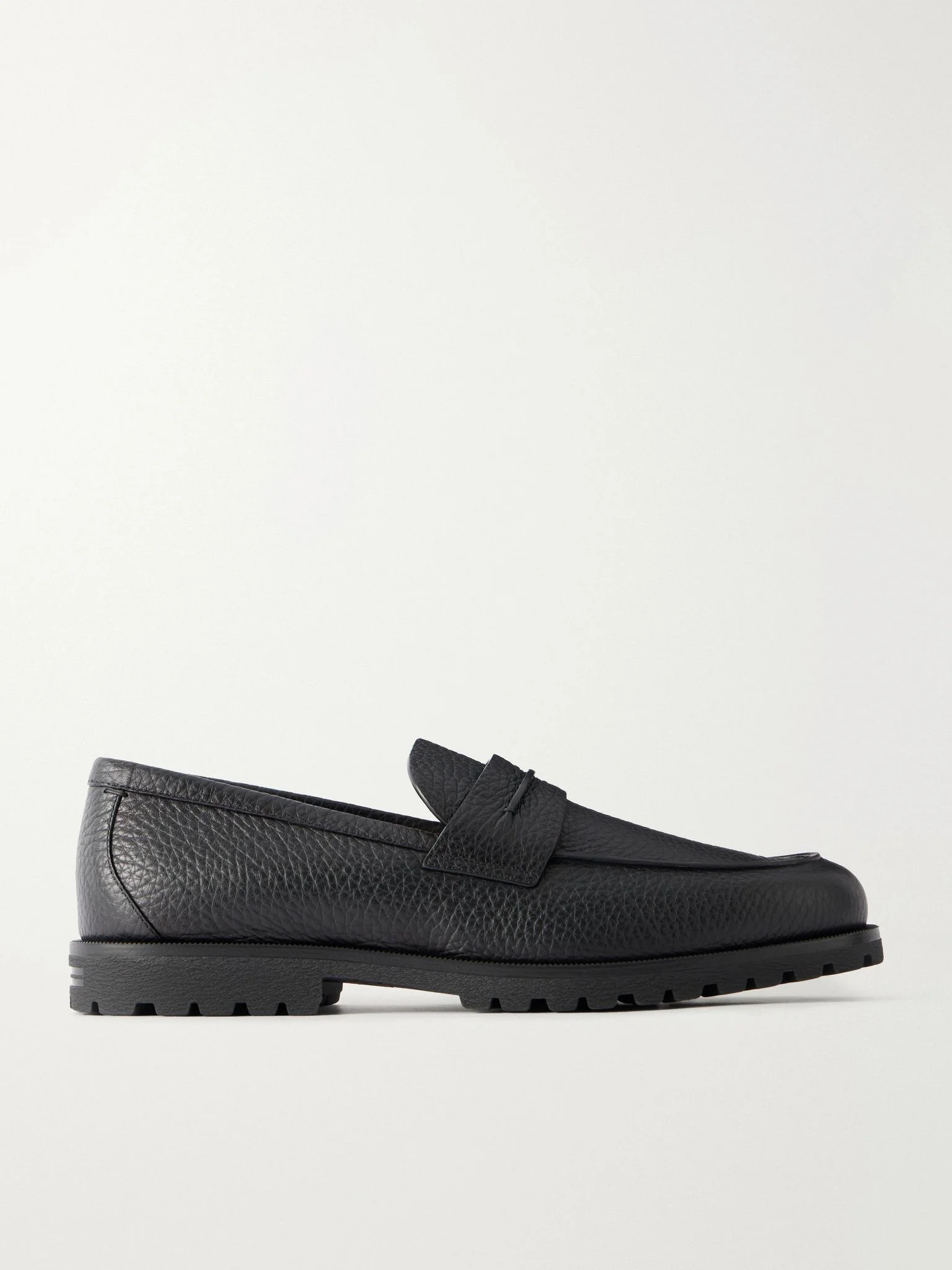 Full-Grain Leather Loafers Black - 1