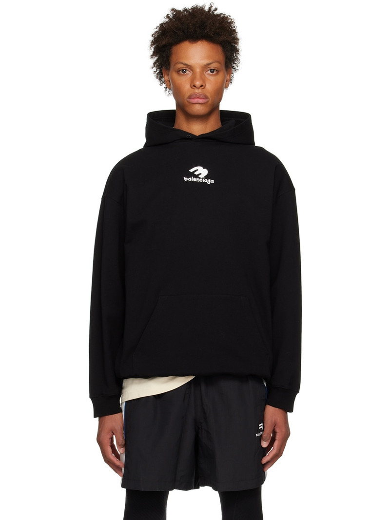 Black Printed Hoodie - 1