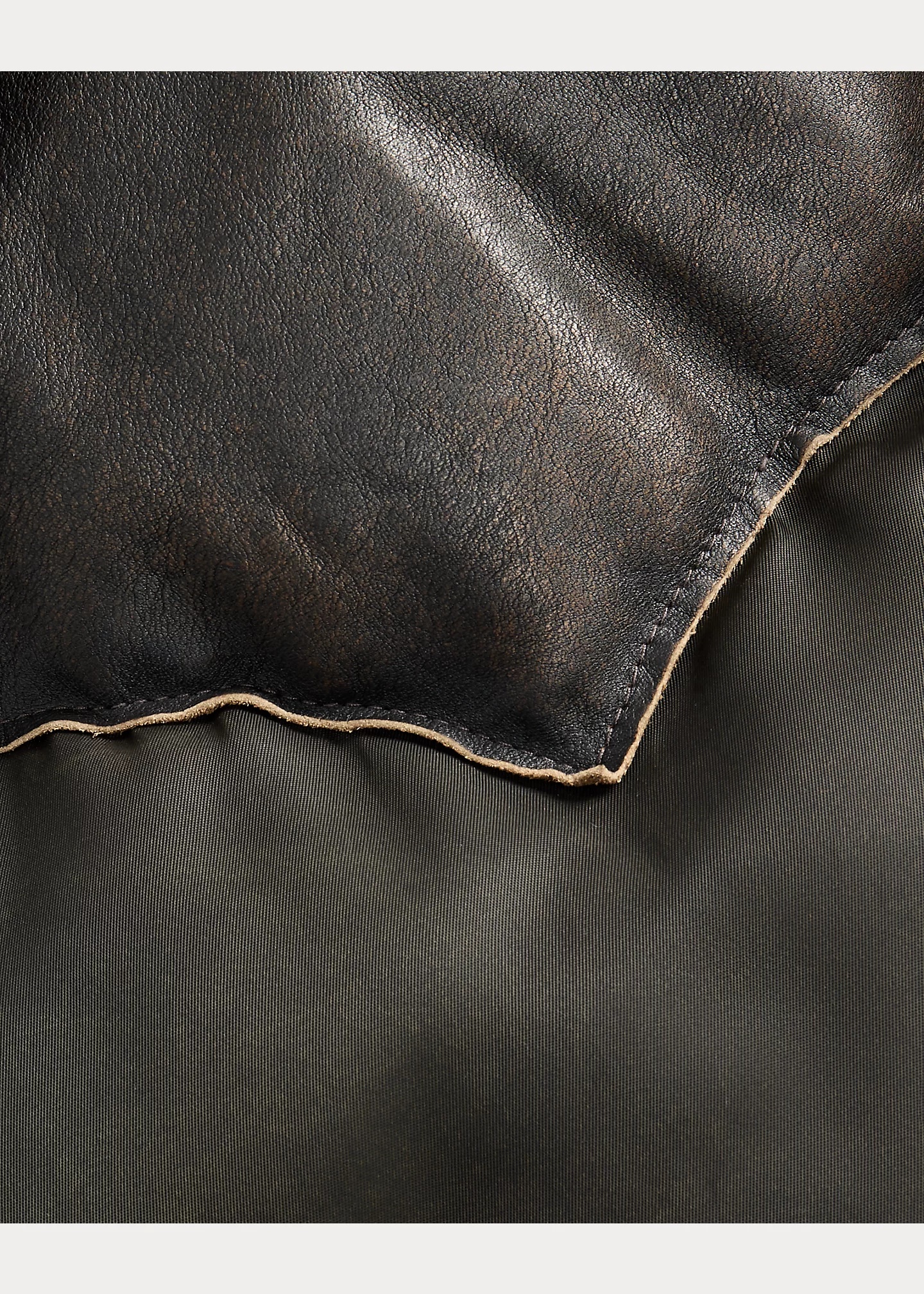 Shearling-Collar Leather-Yoke Jacket - 5
