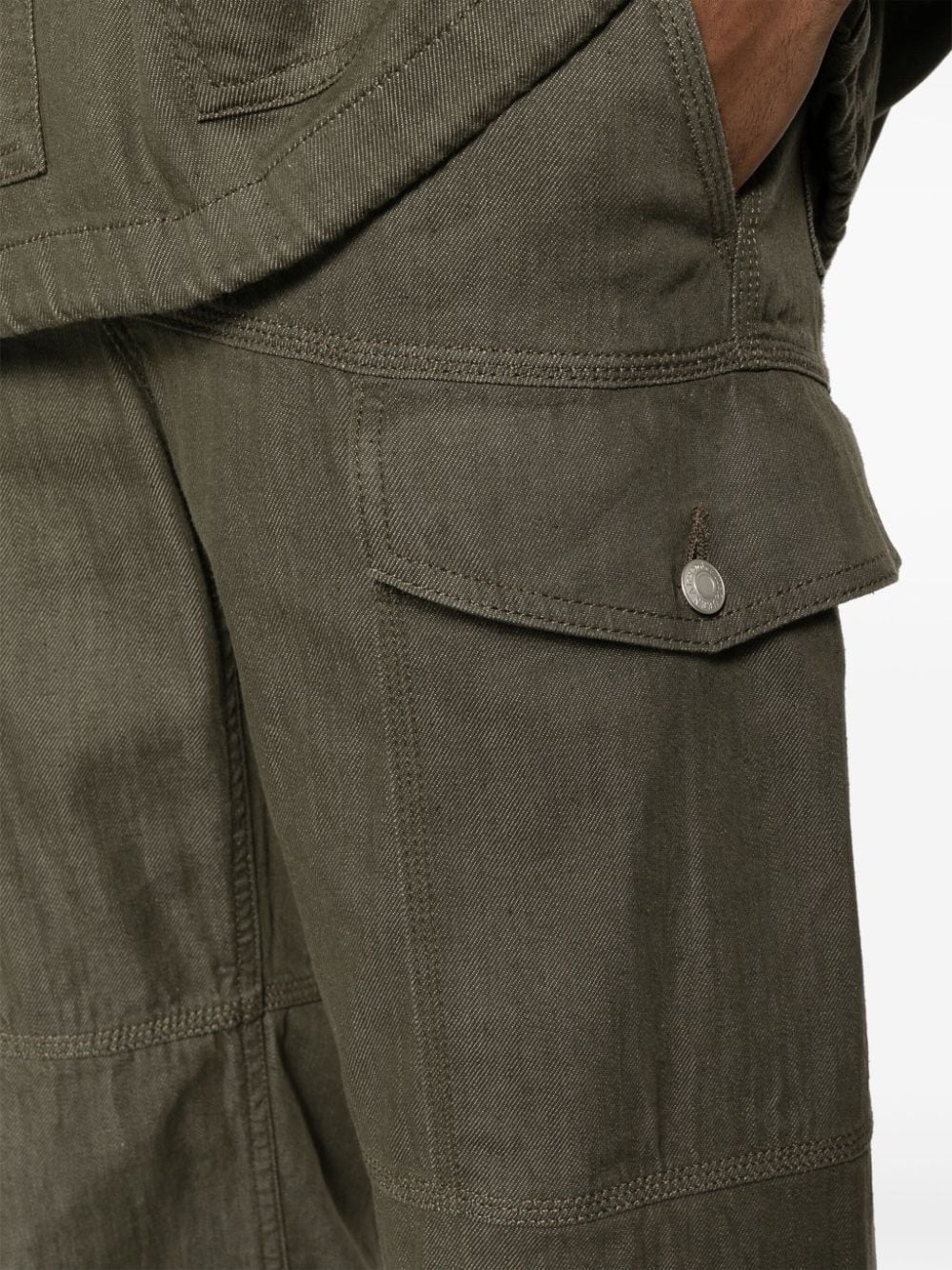 panelled-design cotton cargo trousers - 5