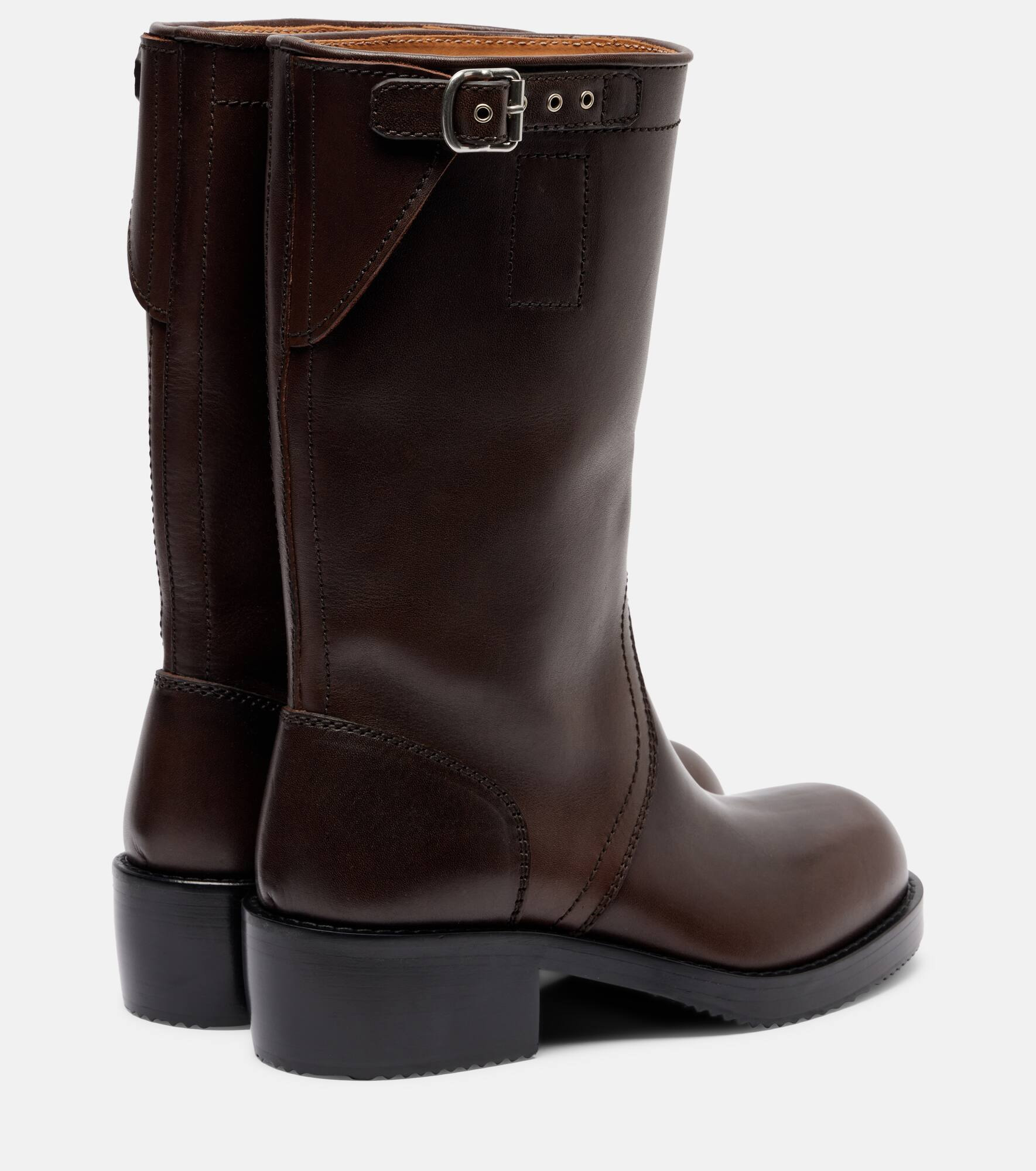 Leather biker boots - 2