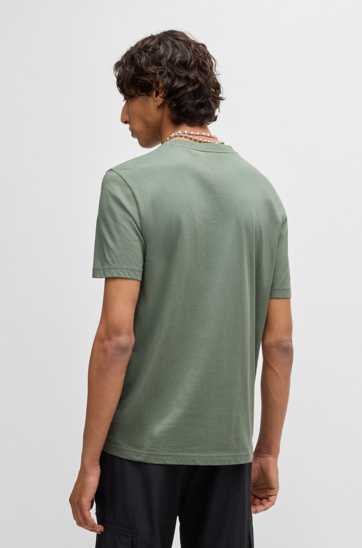 COTTON-JERSEY T-SHIRT WITH STACKED SMOKE LOGO - 5