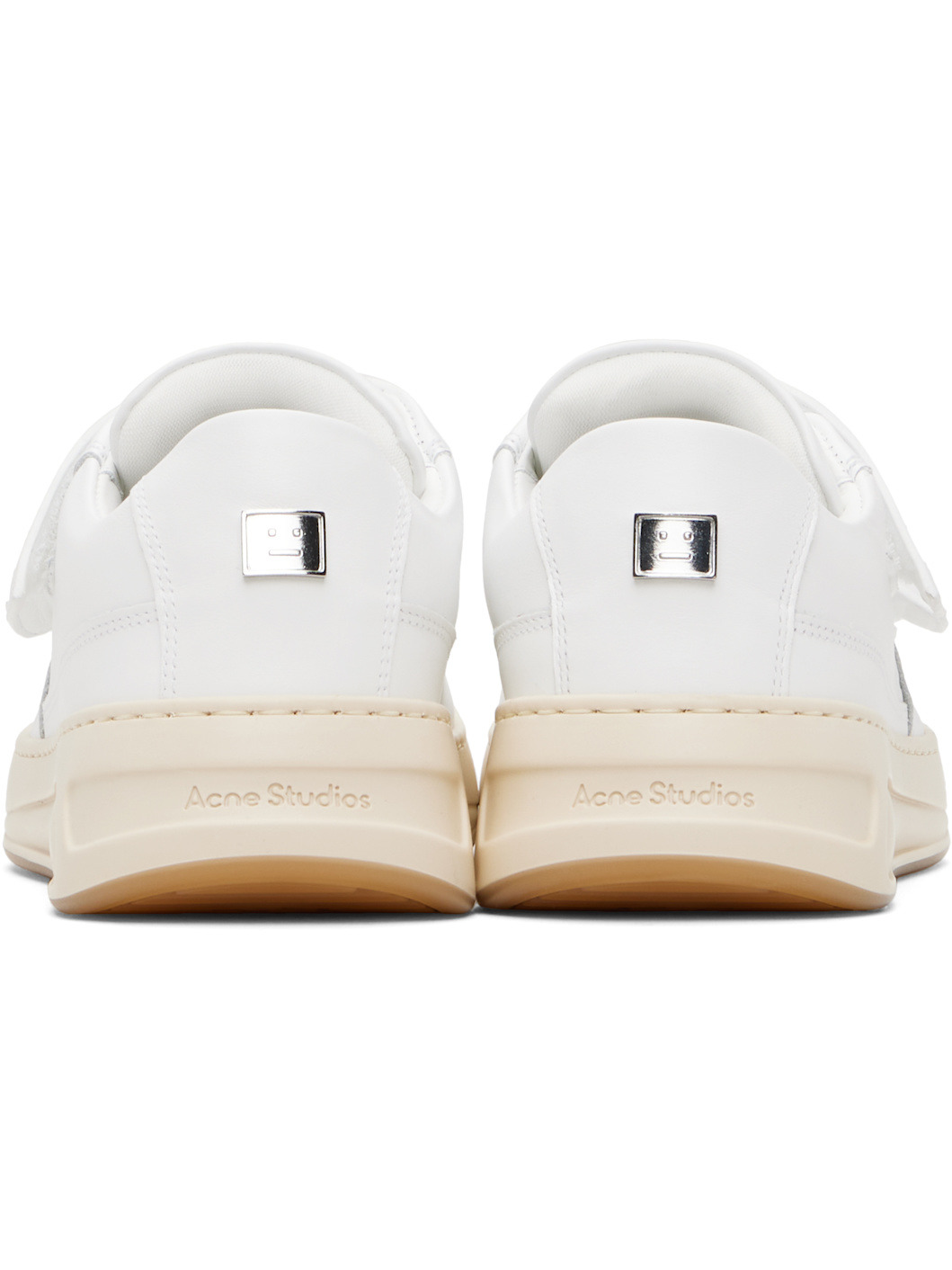 White Velcro Strap Sneakers - 2