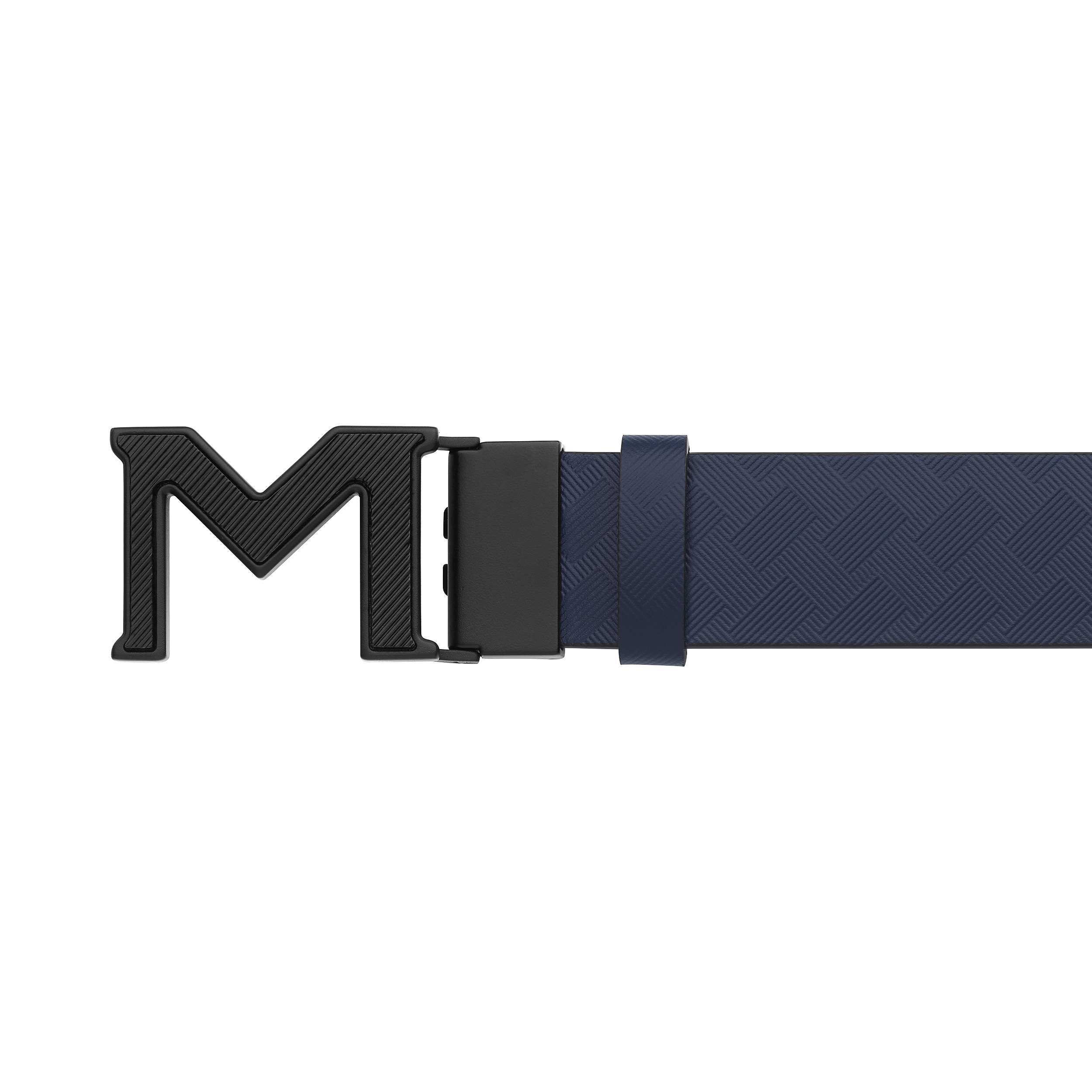 M buckle Extreme 3.0 blue/plain black 35 mm reversible leather belt - 5