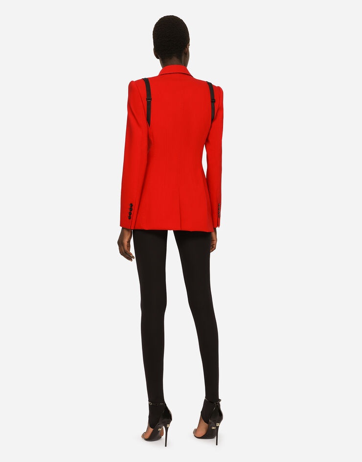Woolen jacket with contrasting corset - 5