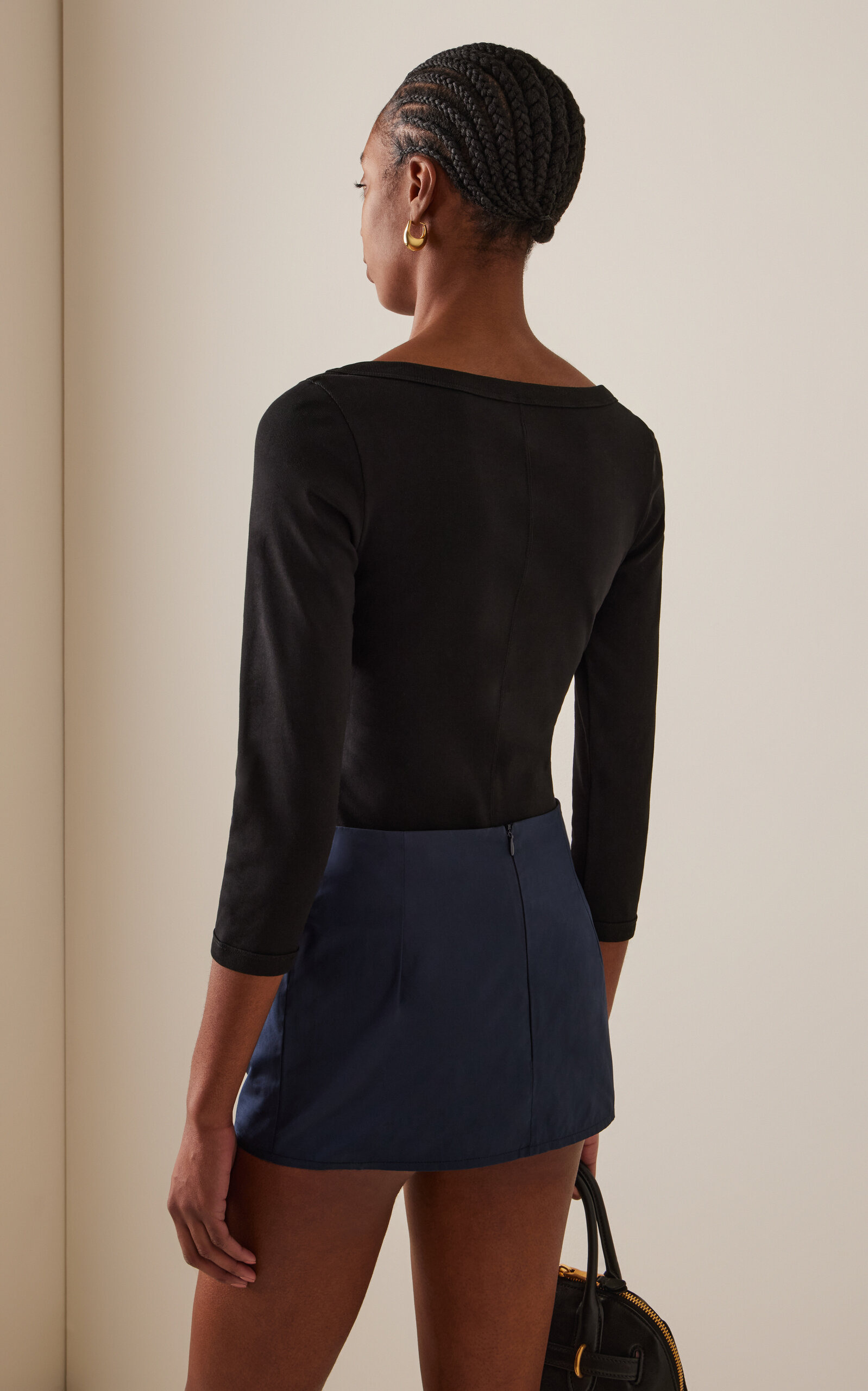 Exclusive Steffi Boat Neck Organic Cotton Top black - 4