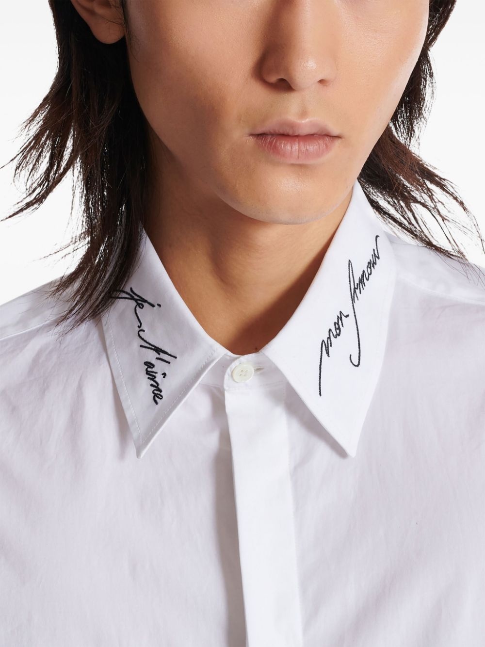 logo-embroidered shirt - 7