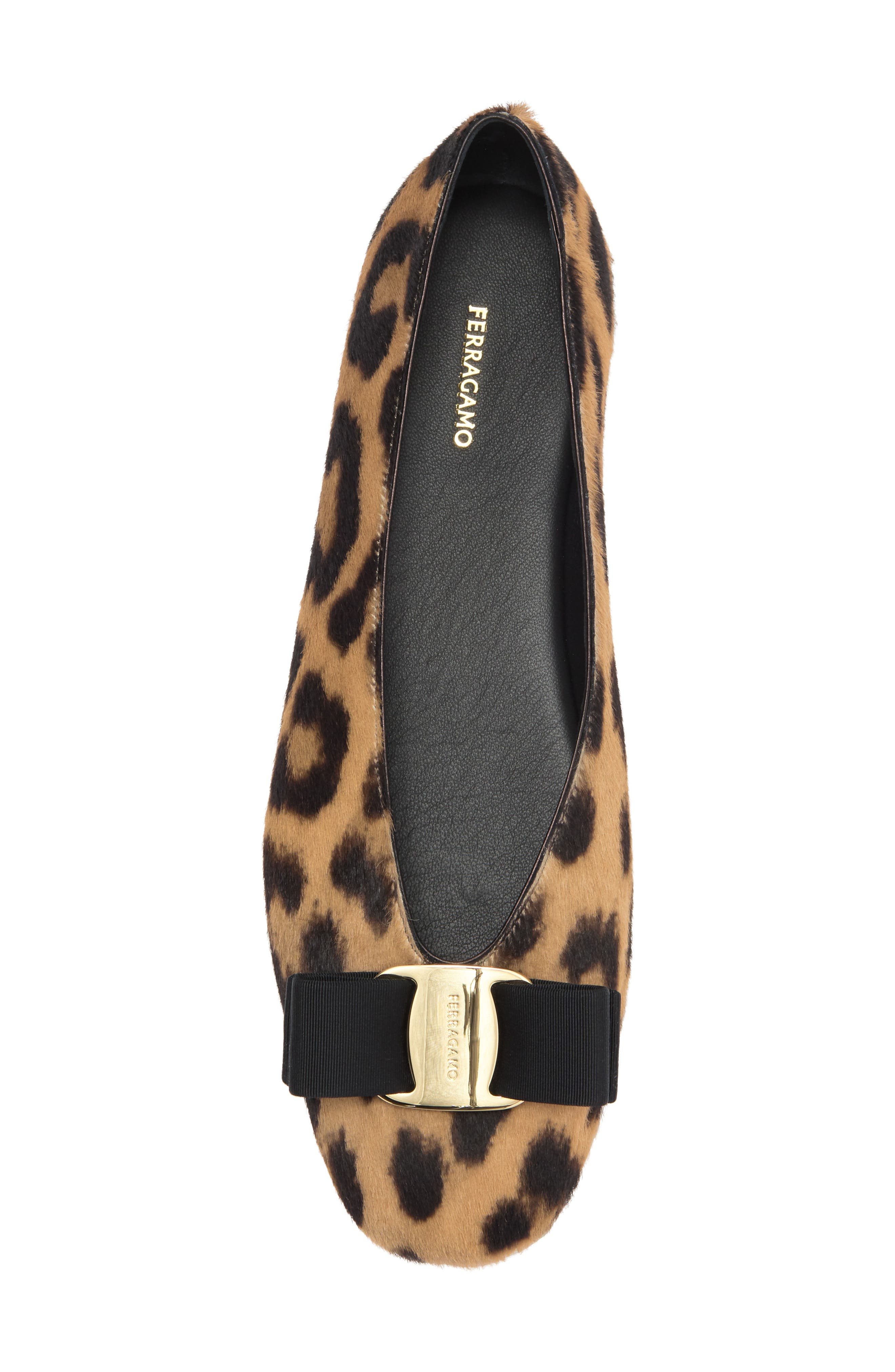 FERRAGAMO Vanna Genuine Calf Hair Ballet Flat in Naturale at Nordstrom - 5