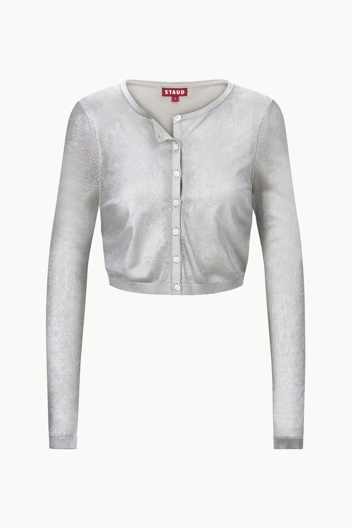 STAUD DEANNA CARDIGAN SILVER - 1