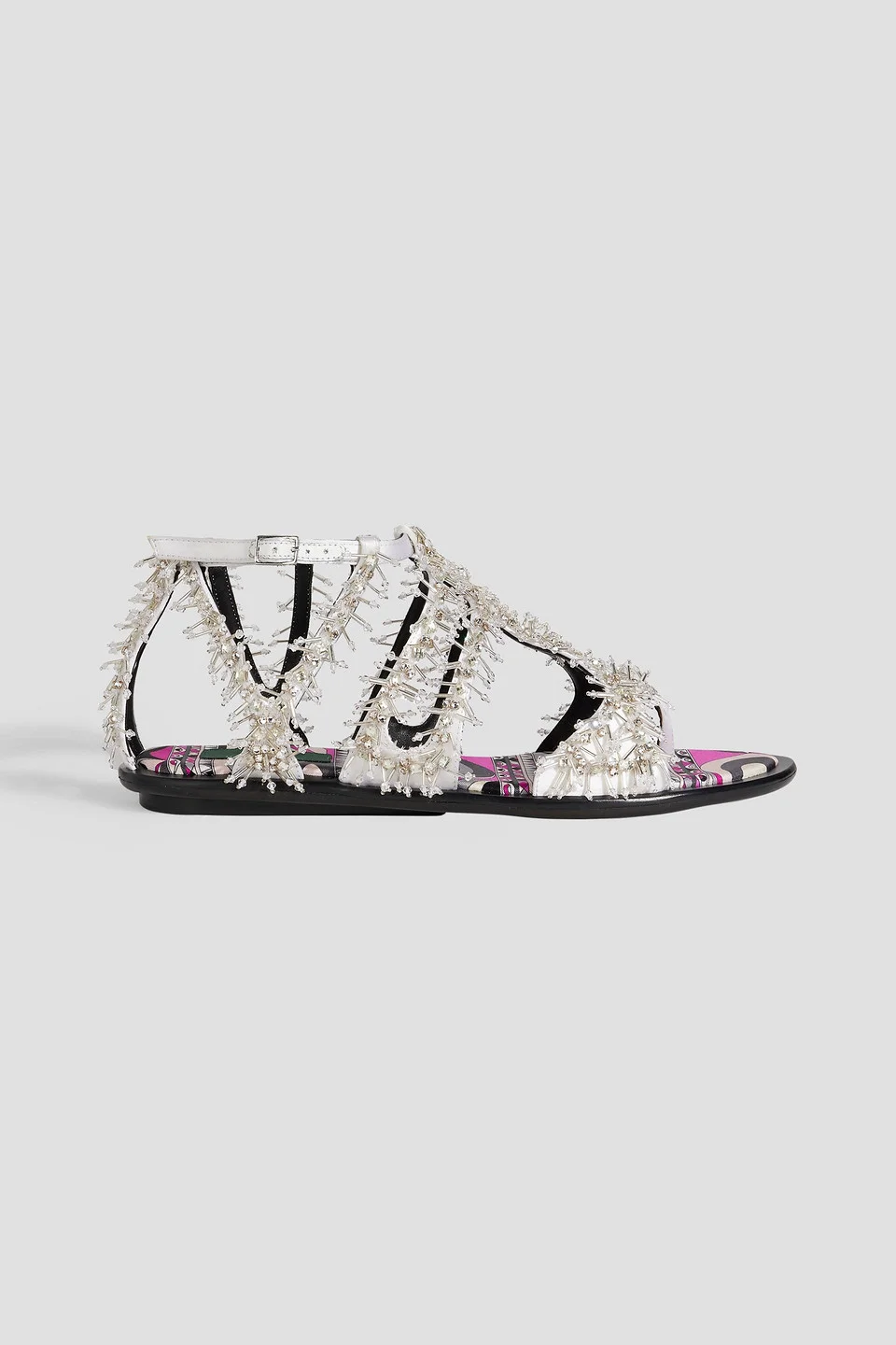 Embellished satin sandals - 1