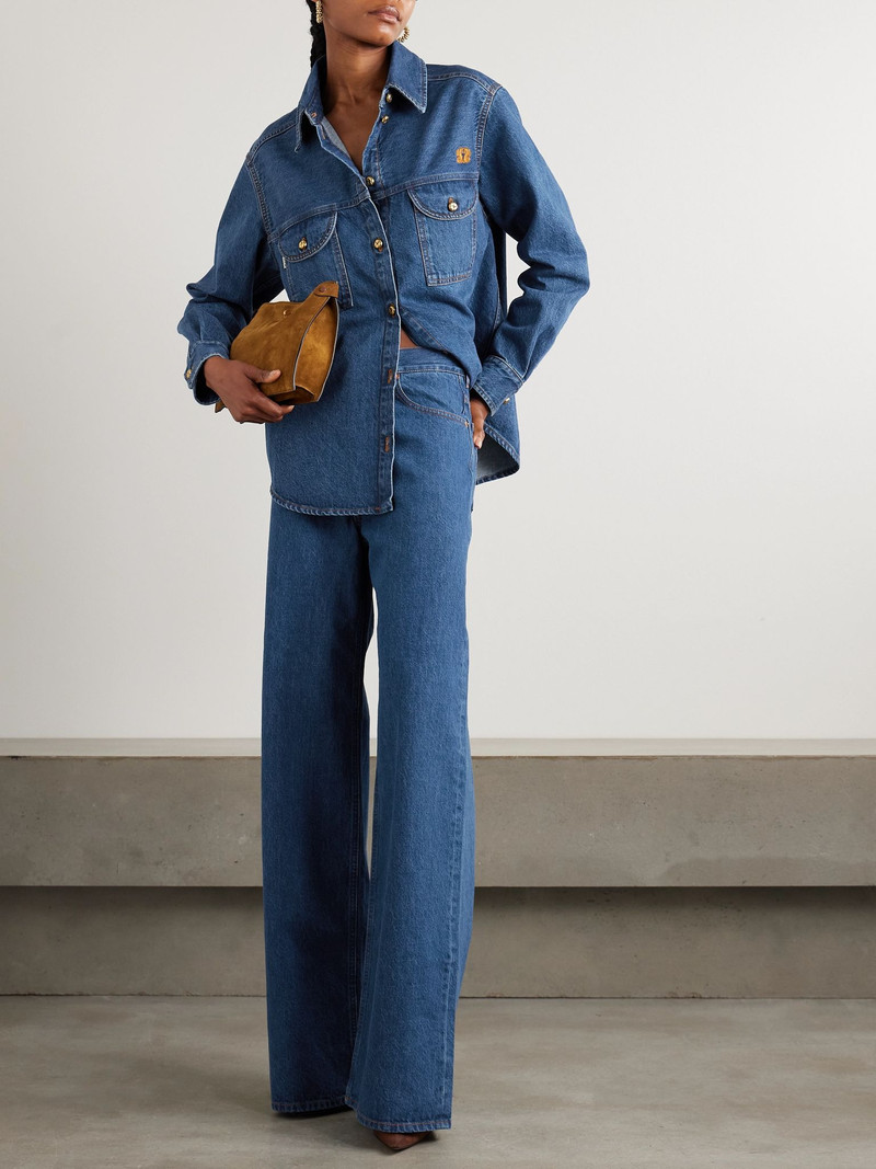 BLAZÉ MILANO Nariida Java embroidered high-rise wide-leg jeans Mid denim outlook