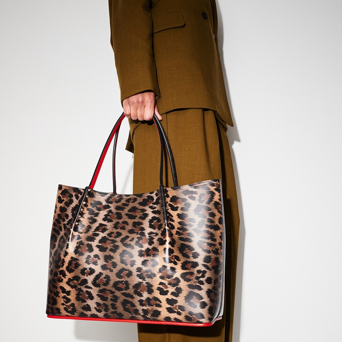 Large Cabarock Leopard-Print Leather Tote Bag