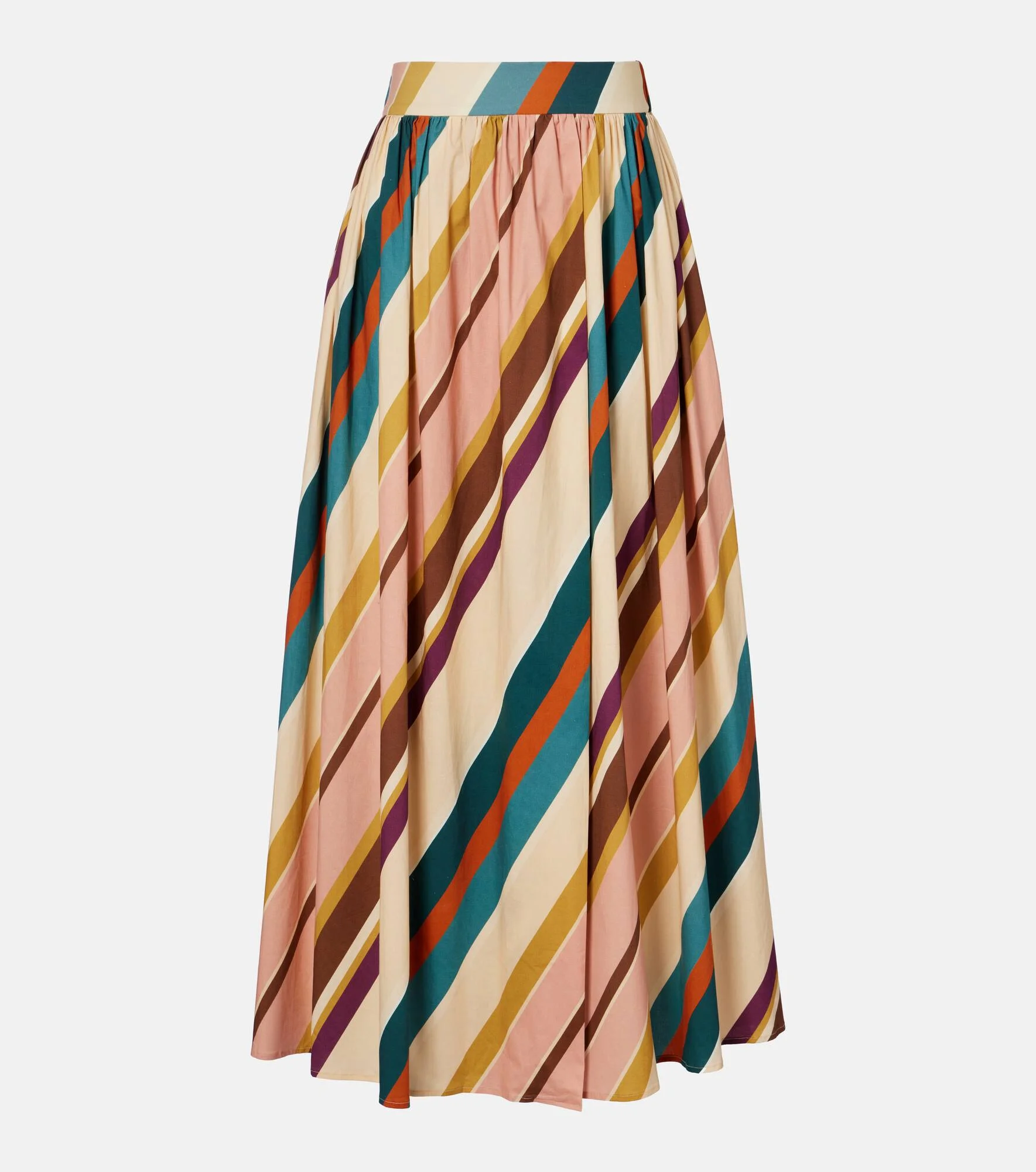Striped cotton-blend maxi skirt - 1