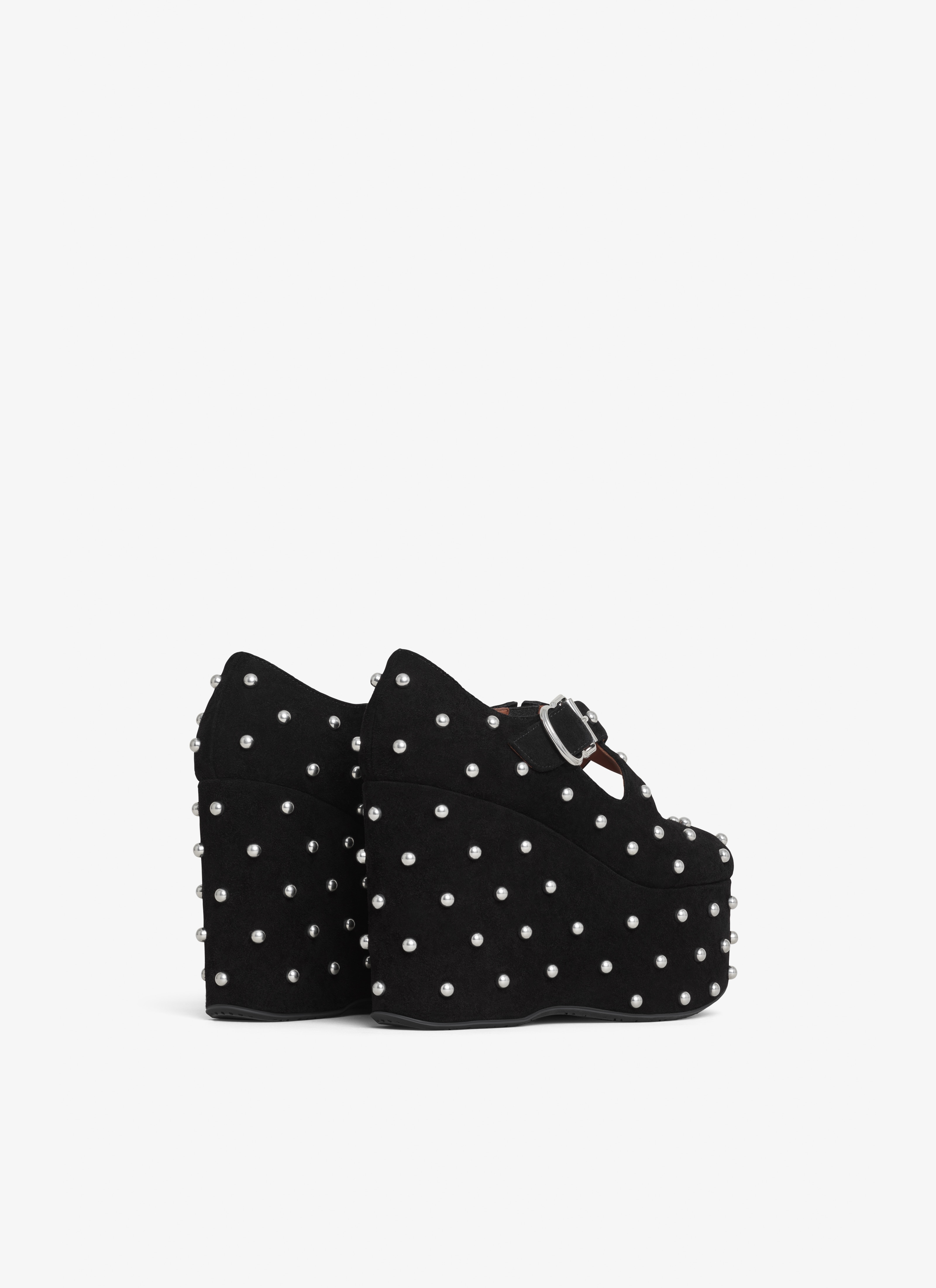 CRISS CROSS WEDGES IN SUEDE WITH STUDS - 2